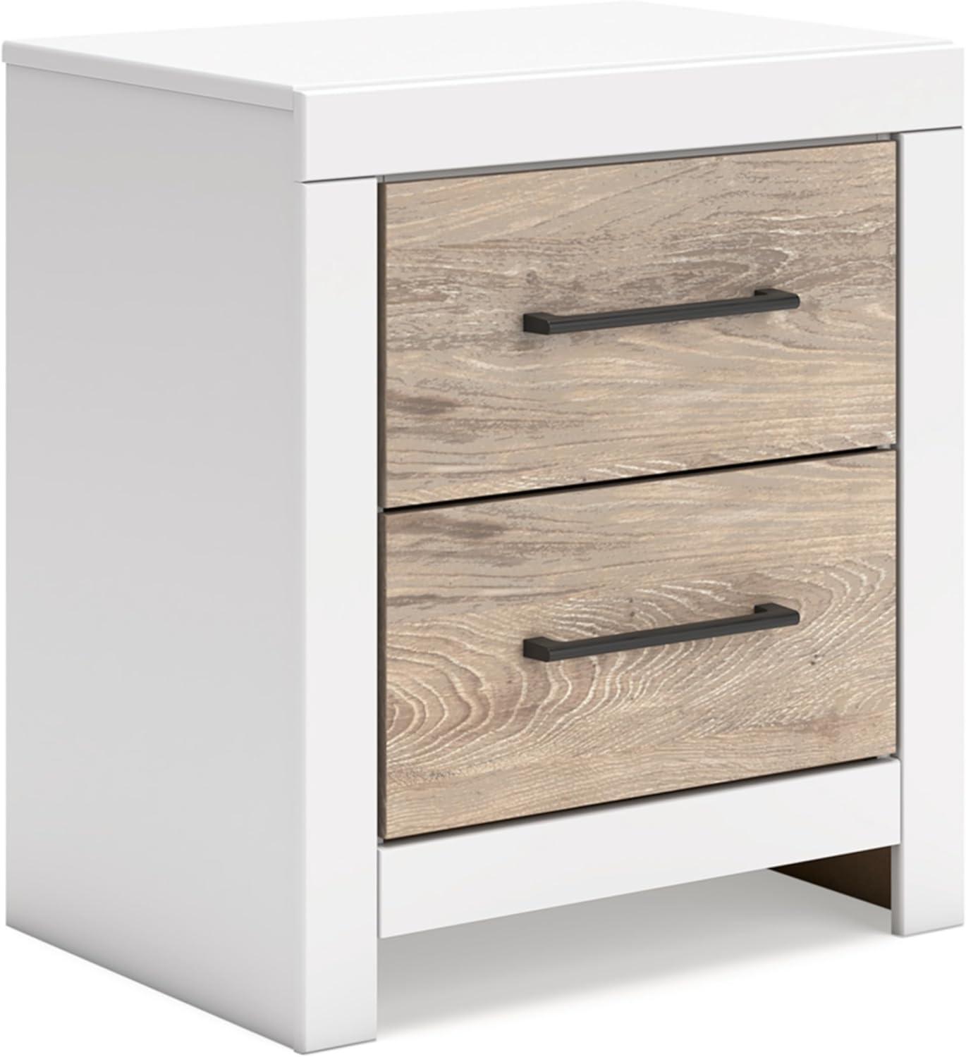 Signature Design by Ashley Charbitt 2 Drawer Nightstand, White & Brown