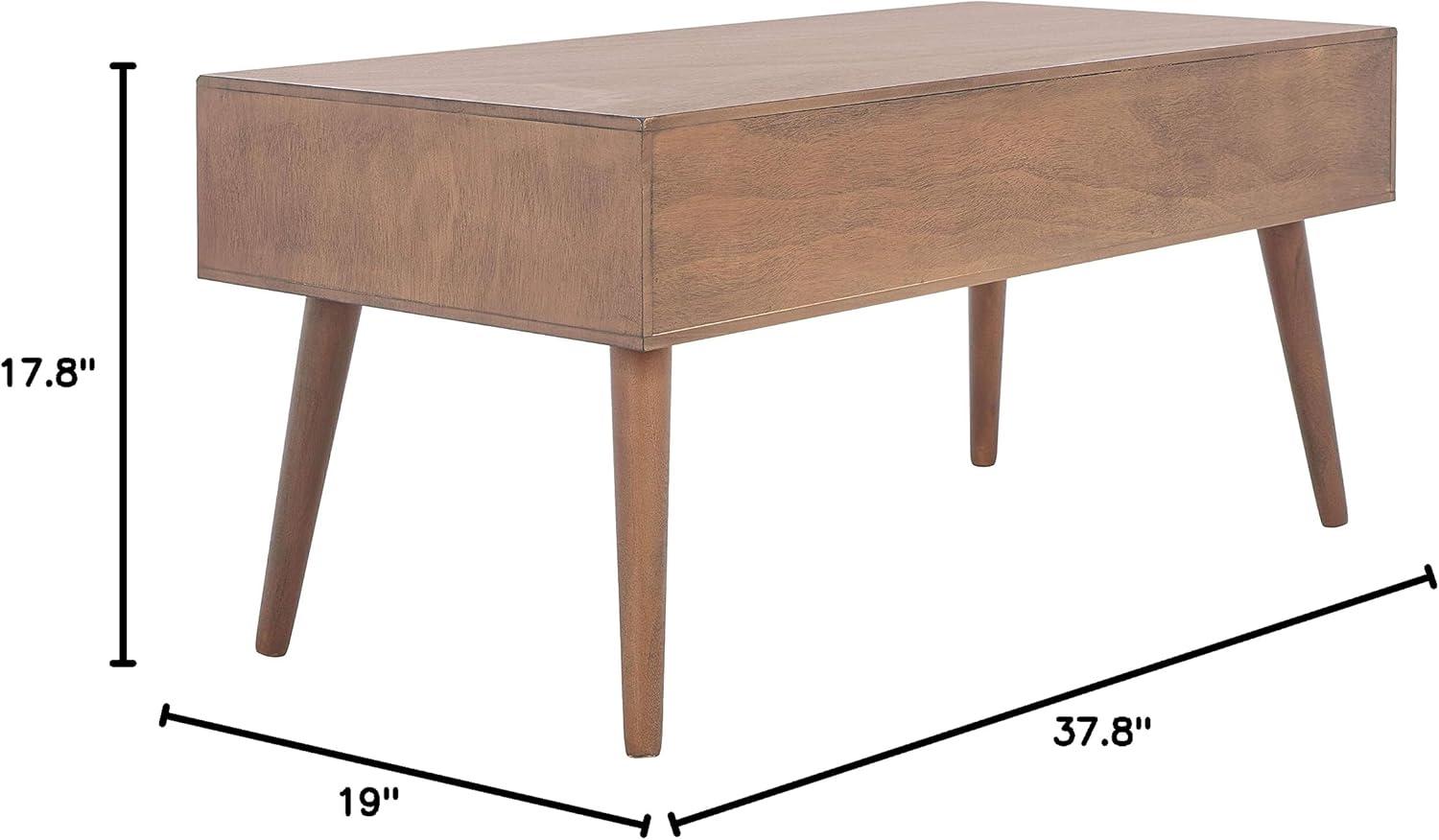 SAFAVIEH Mozart Mid-Century 2 Drawer Coffee Table, Brown