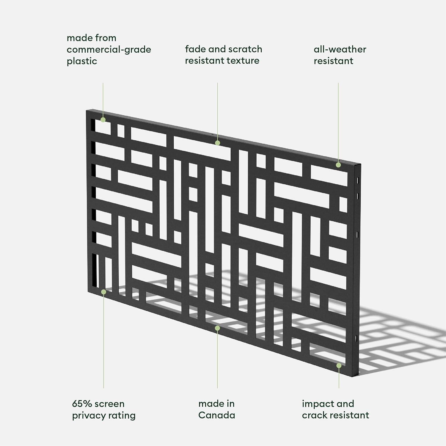 Veradek Screen Series Block Pattern Plastic Black Screen Panel (Set of 3)