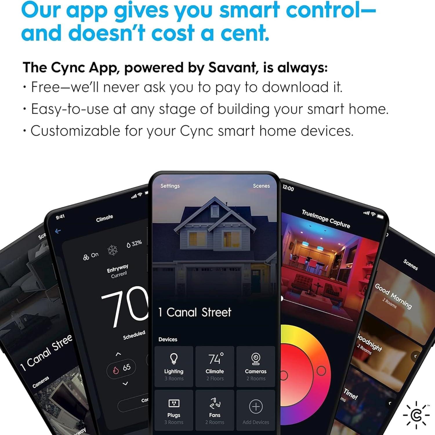 GE CYNC Smart Room Temperature Sensor: White Plastic Thermostat with CR2025 Battery, No Certifications