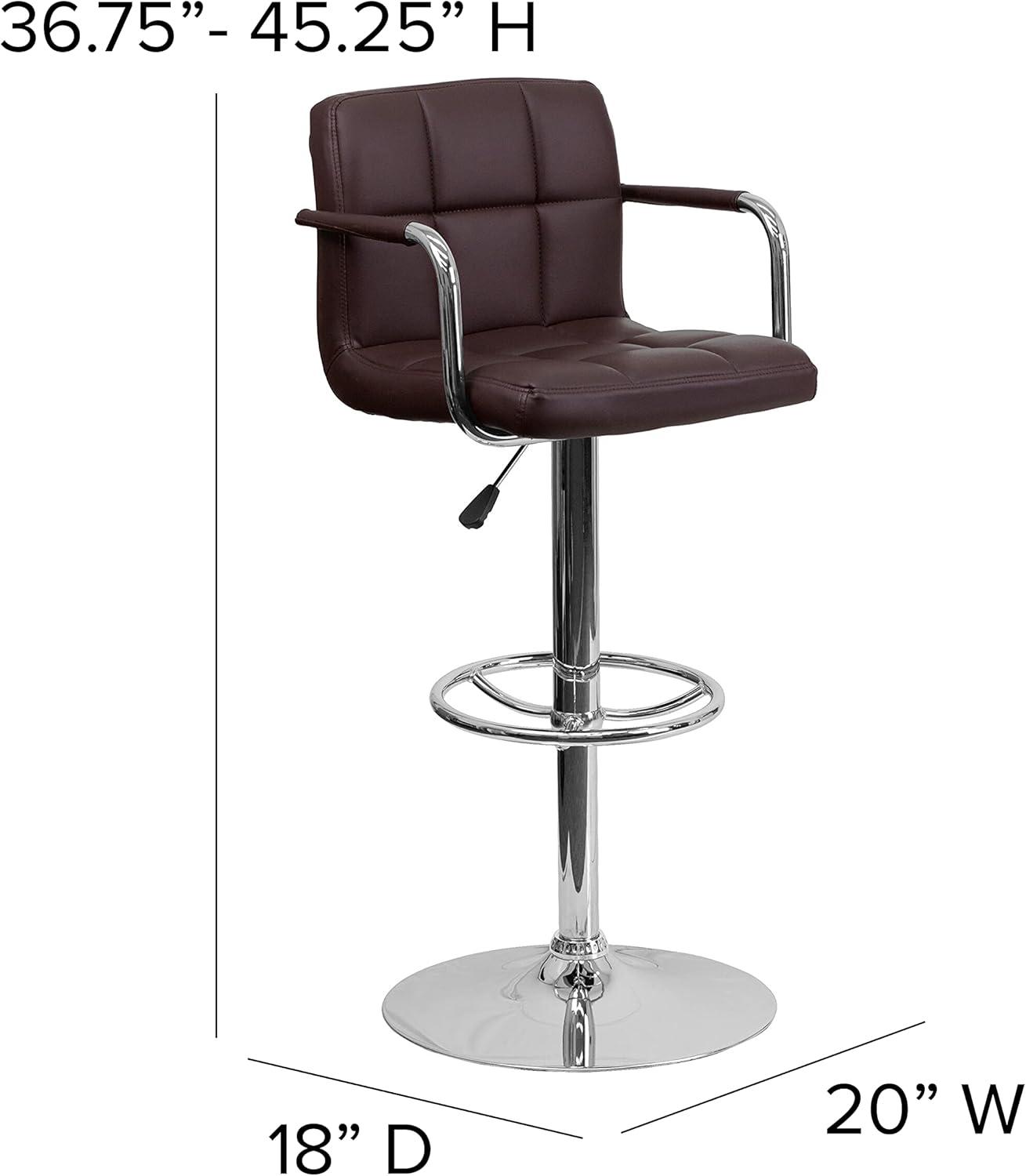 Adjustable Bar Stools - Counter Height Barstools with Back and Armrest