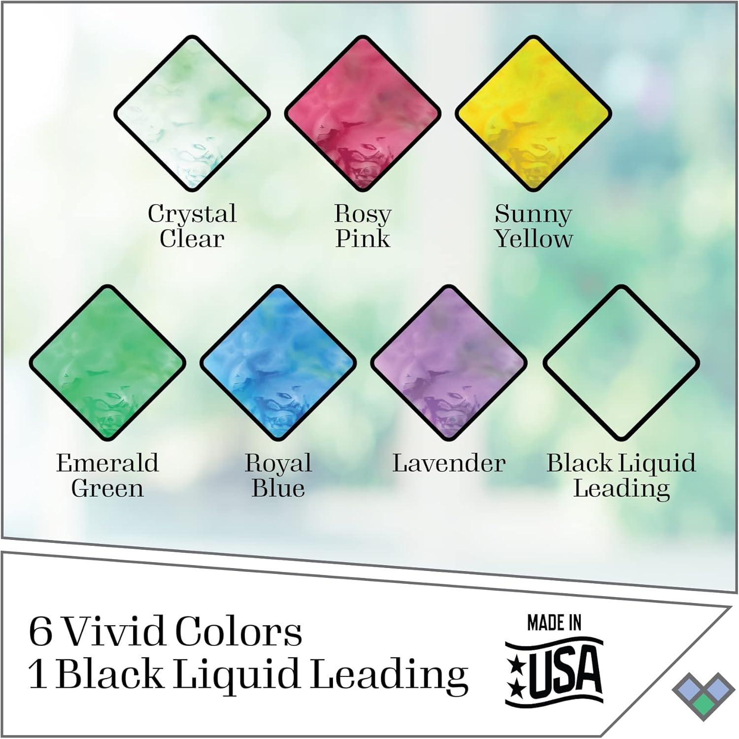 Gallery Glass Stained Glass Acrylic Paint Starter Kit, 10 Pc Set Including 2 Surfaces and Pattern Pack