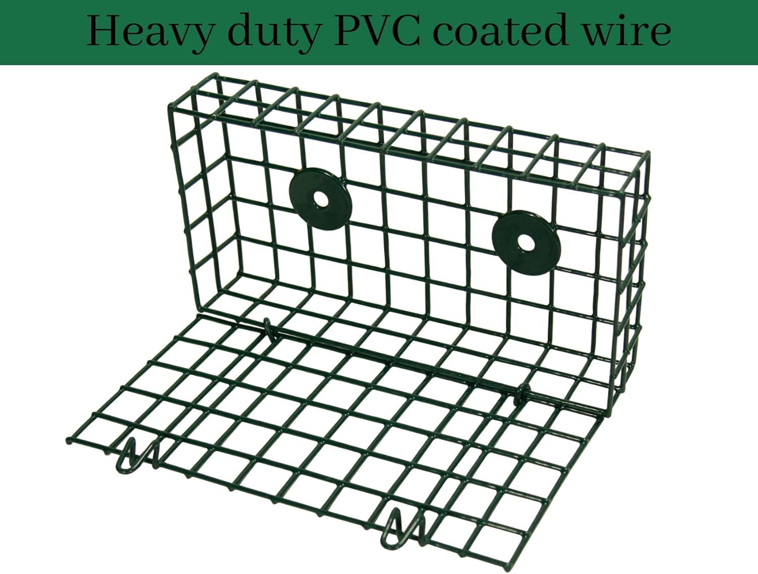 JCs Wildlife Double Suet Bird Feeder Cage - Great for Suet Cakes, Seed Cakes, Fruit and Nesting Material - Holds 2 Suet or Seed Cakes - Woodpecker