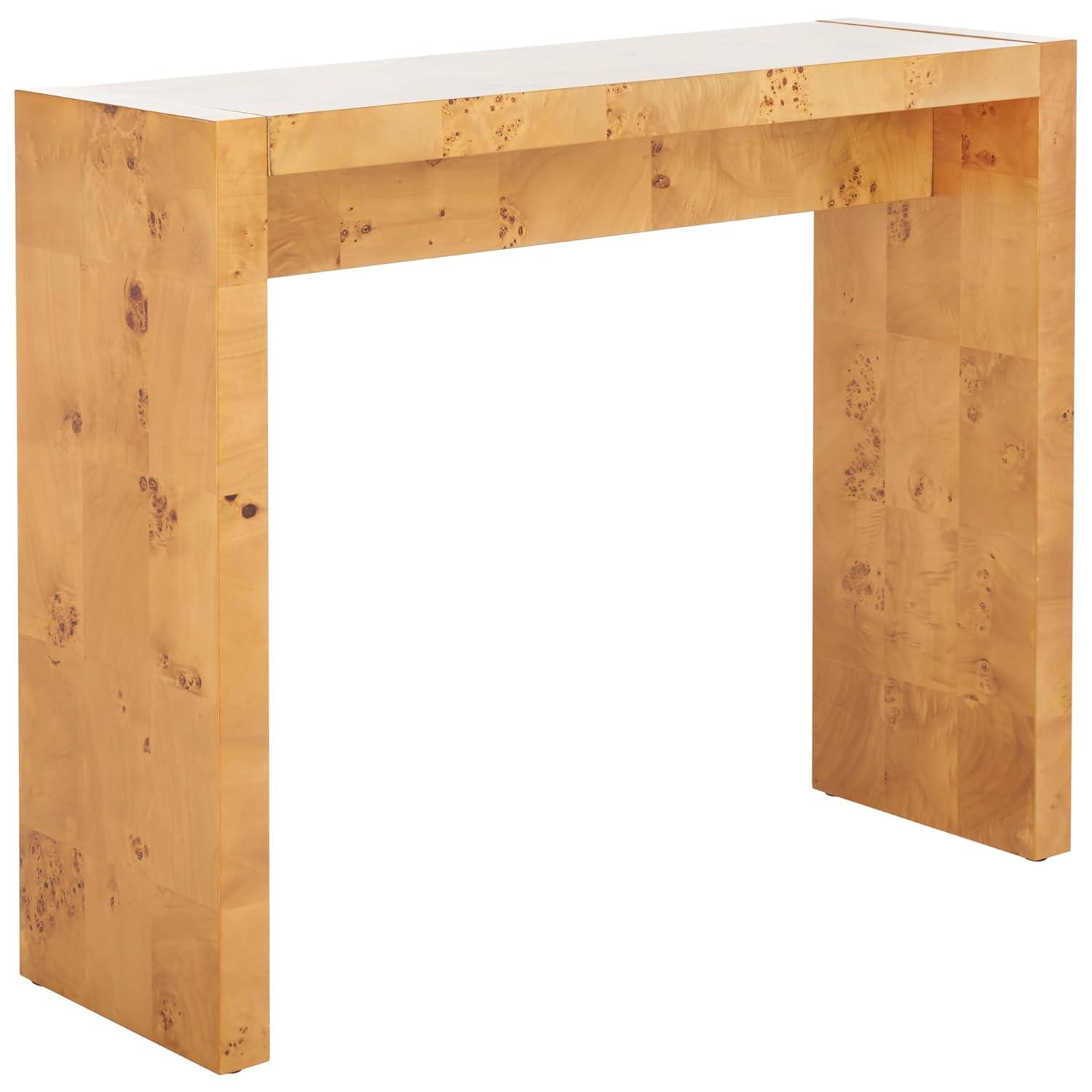 SAFAVIEH Cella Mission Natural Wood Rectangle Console Table (34 in. W x 11 in. D x 28 in. H)