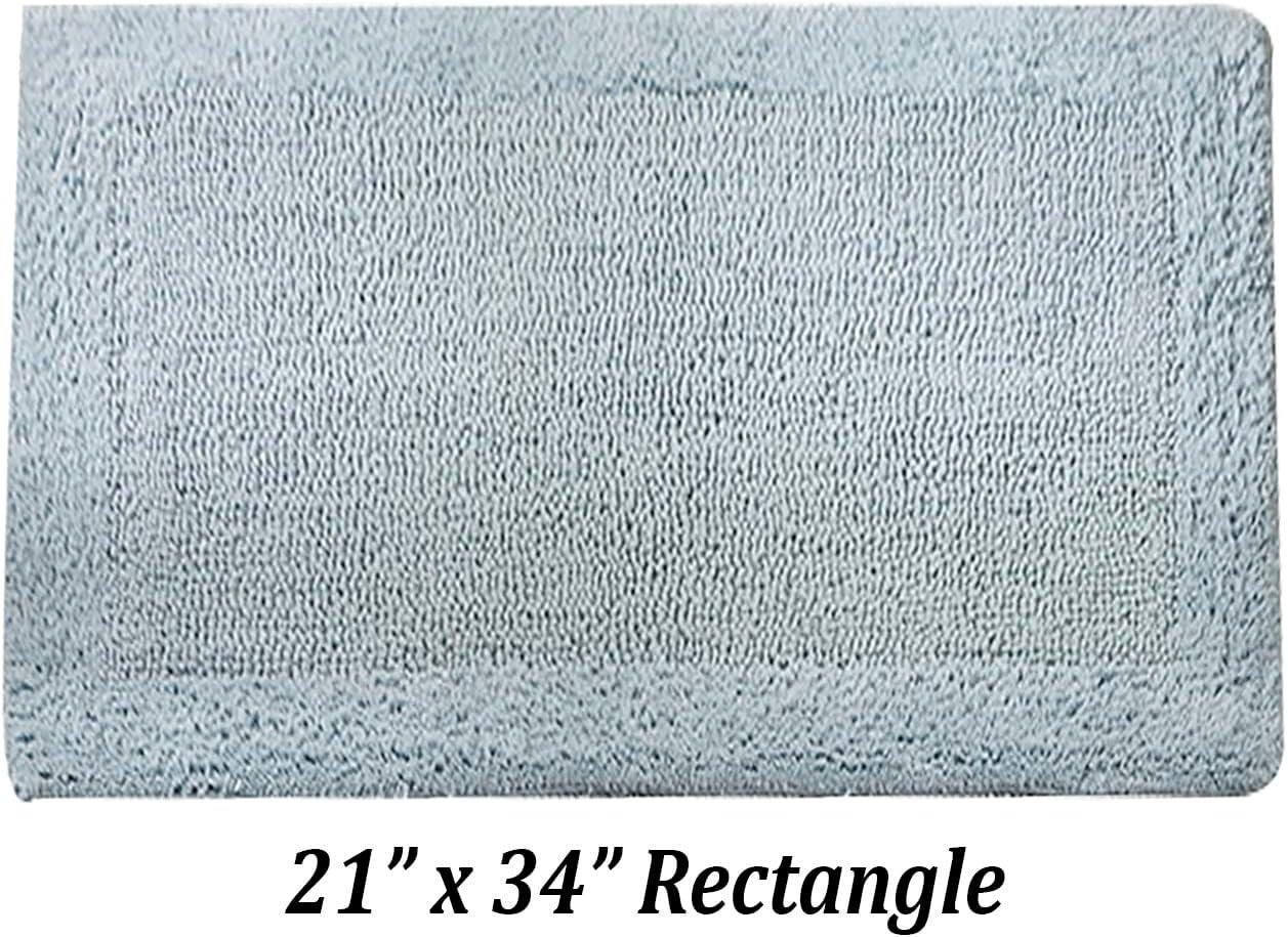 Better Trends Edge 100% Cotton Tufted Reversible Bath Rug 21" x 34" Rectangle - Blue