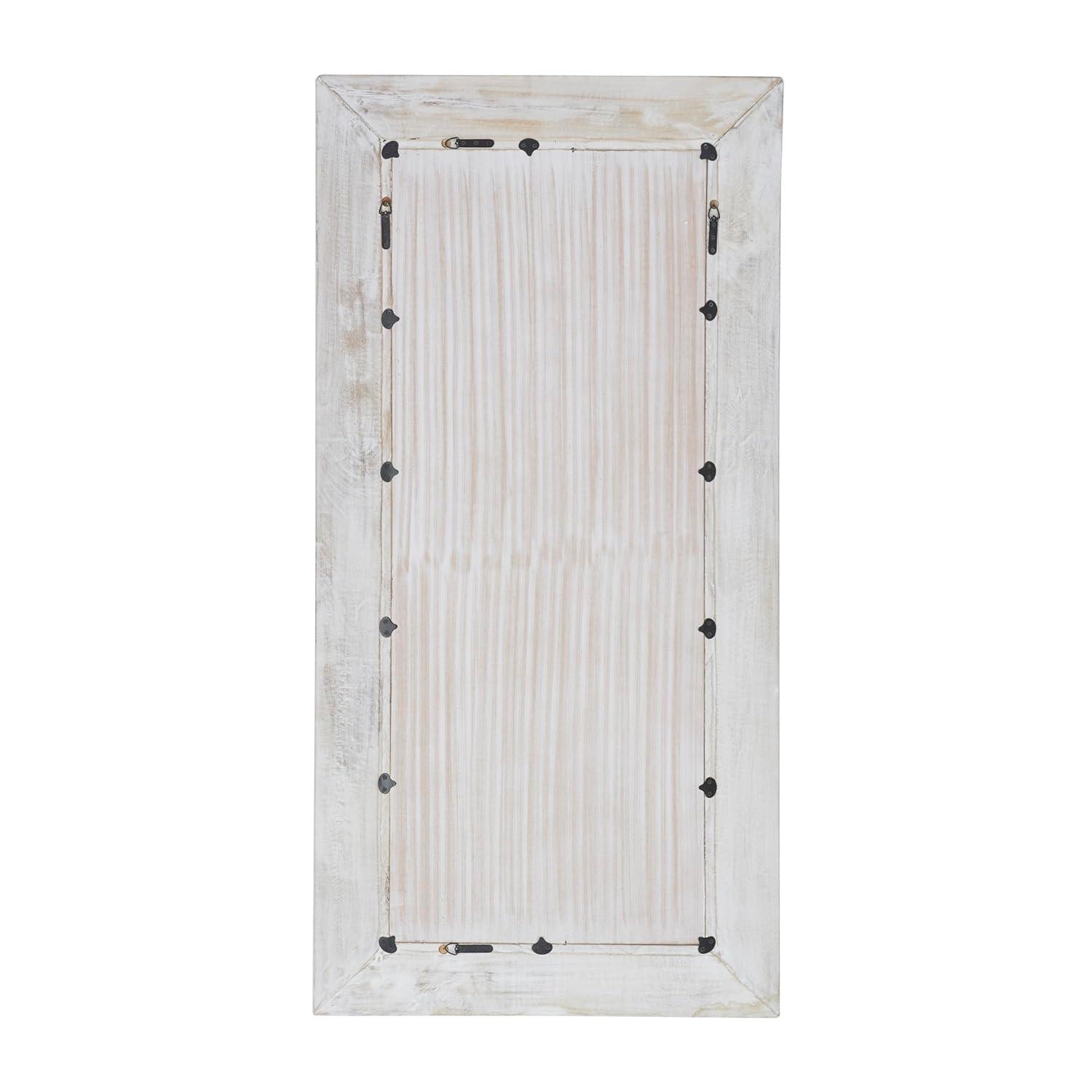 Deco 79 Wood Floral Room Wall Mirror Intricately Carved Entryway Mirror, Wall Mounted Mirror 36" x 3" x 71", Brown