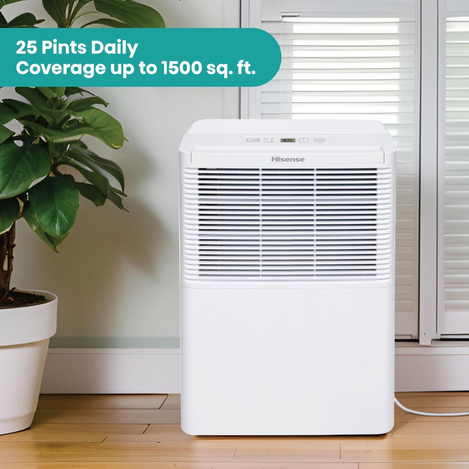 HiSense Hisense Energy Star 25-Pint Portable Dehumidifier with Auto-Shutoff