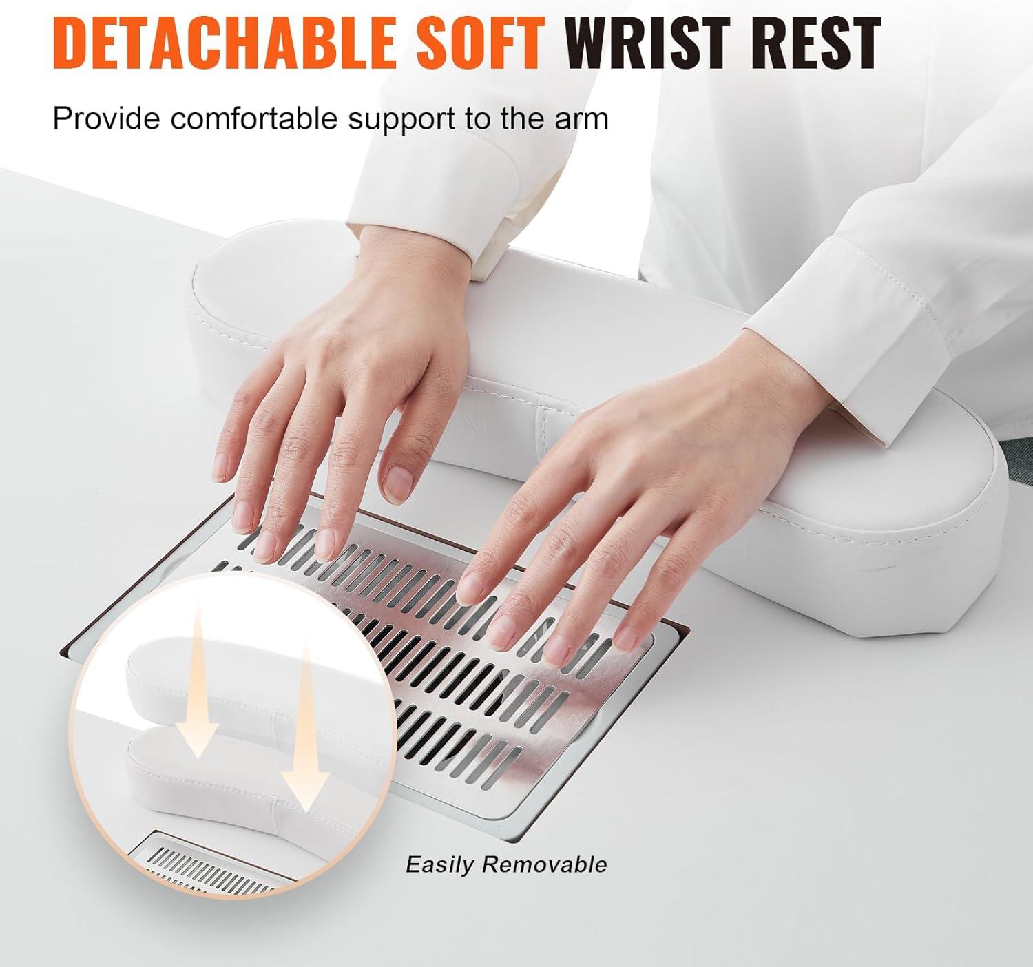 Hokku Designs Manicure Table, Nail Table Station with Electric Dust Collector, Moveable Nail Tech Desk