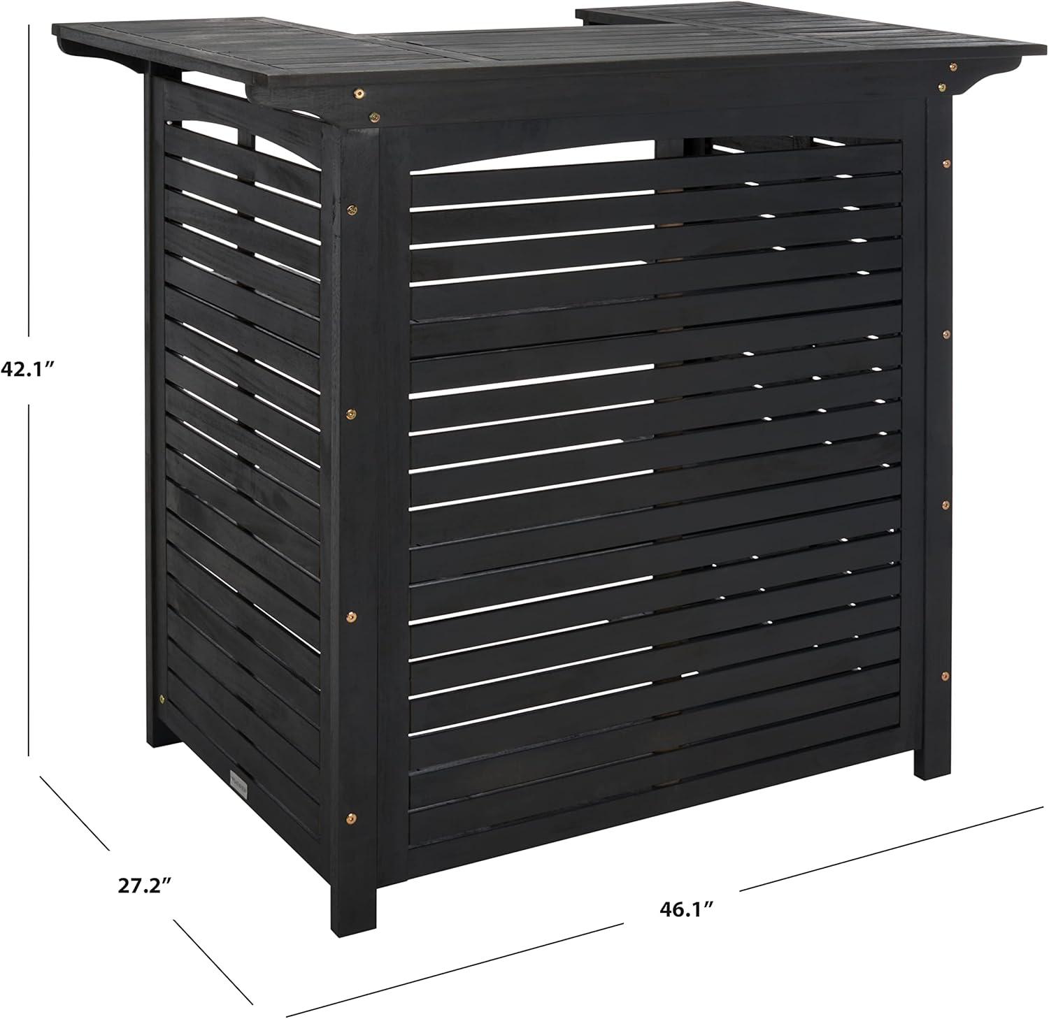 Monterey Patio Outdoor Bar Table - Black - Safavieh