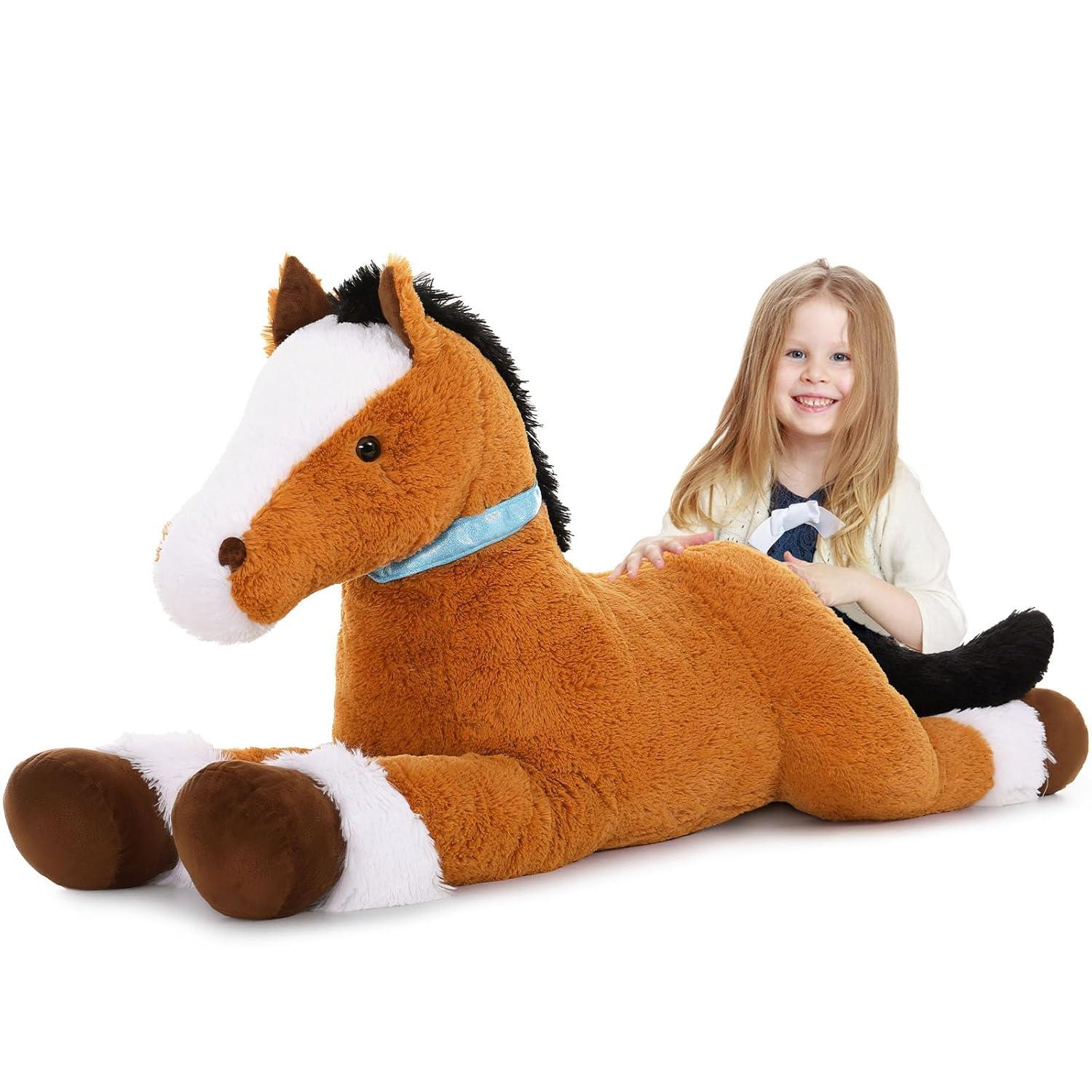 MaoGoLan 47" Giant Horse Stuffed Animal Large Stuffed Horse Plush Toy