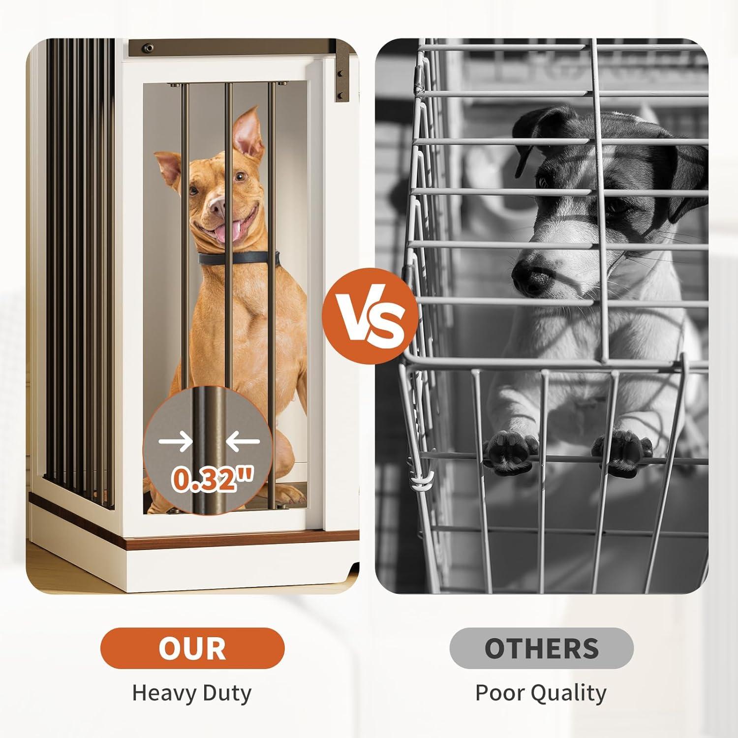 Tucker Murphy Pet™ Large Dog Crate Furniture for 2 Dogs, 71.6'' Steel Frame Dog Crate with Double Doors, Heavy Sturdy Dog Kennel