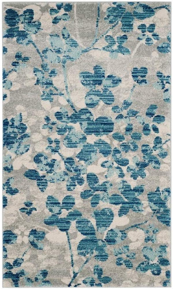 Evoke EVK236 Power Loomed Area Rug - Grey/Gold - 6'7"x9' - Safavieh.