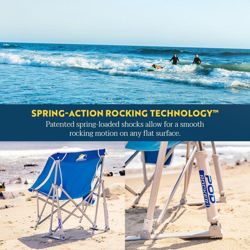 GCI Outdoor Pod Rocker Beach Chair, Saybrook Blue