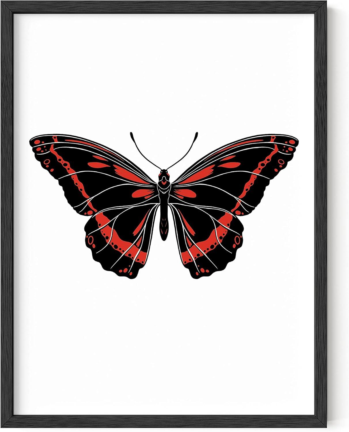 Haus and Hues Butterfly Art Wall Decor - Butterfly Prints Wall Art Modern Aesthetic Pictures for Wall, Moth Art Aesthetic Photos or Butterfly Pictures Wall Decor Moth Poster Wall Art (Unframed, 12x16)