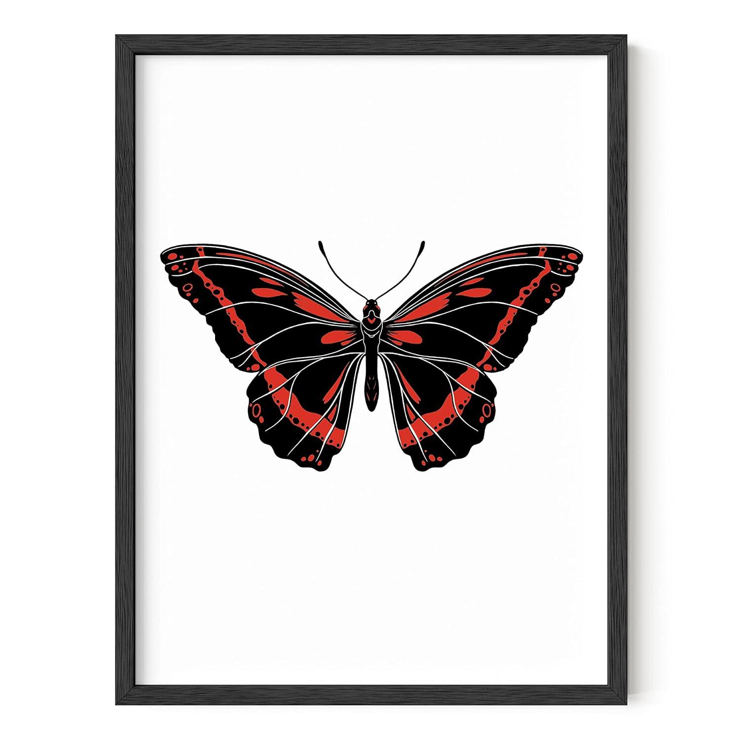 Haus and Hues Butterfly Art Wall Decor - Butterfly Prints Wall Art Modern Aesthetic Pictures for Wall, Moth Art Aesthetic Photos or Butterfly Pictures Wall Decor Moth Poster Wall Art (Unframed, 12x16)