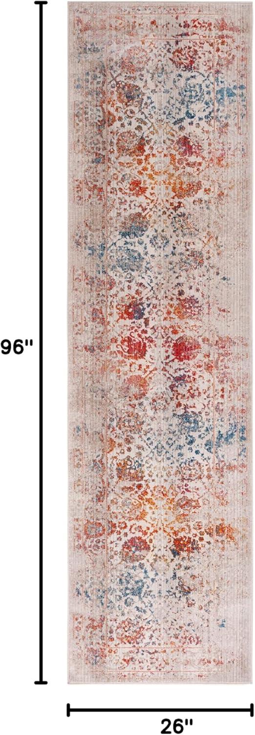 Vintage Persian VTP409 Power Loomed Runner Rug - Light Grey/Multi - 2'2"x8' - Safavieh.