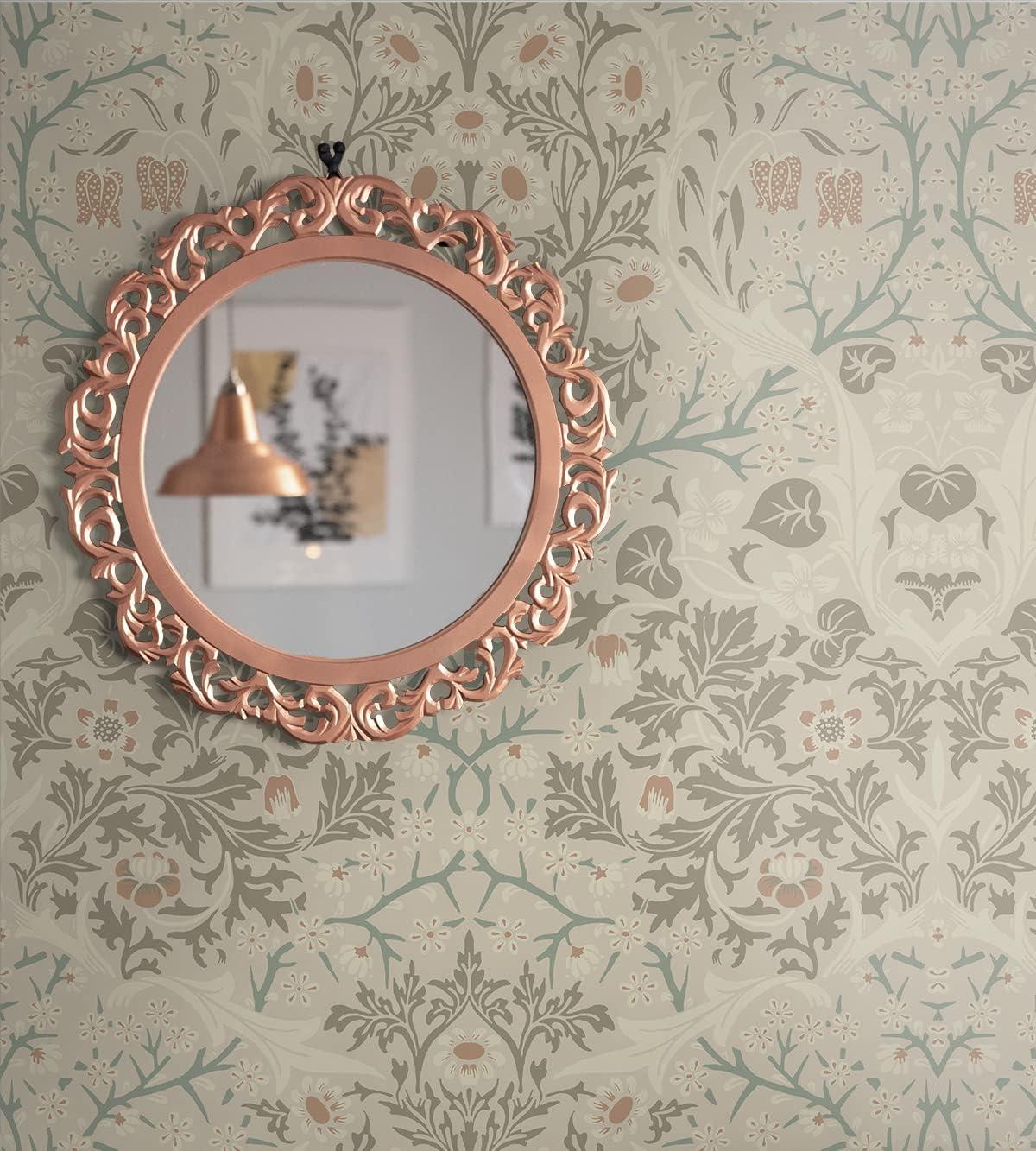 NextWall Lunar Rock & Clay Victorian Garden Peel and Stick Wallpaper