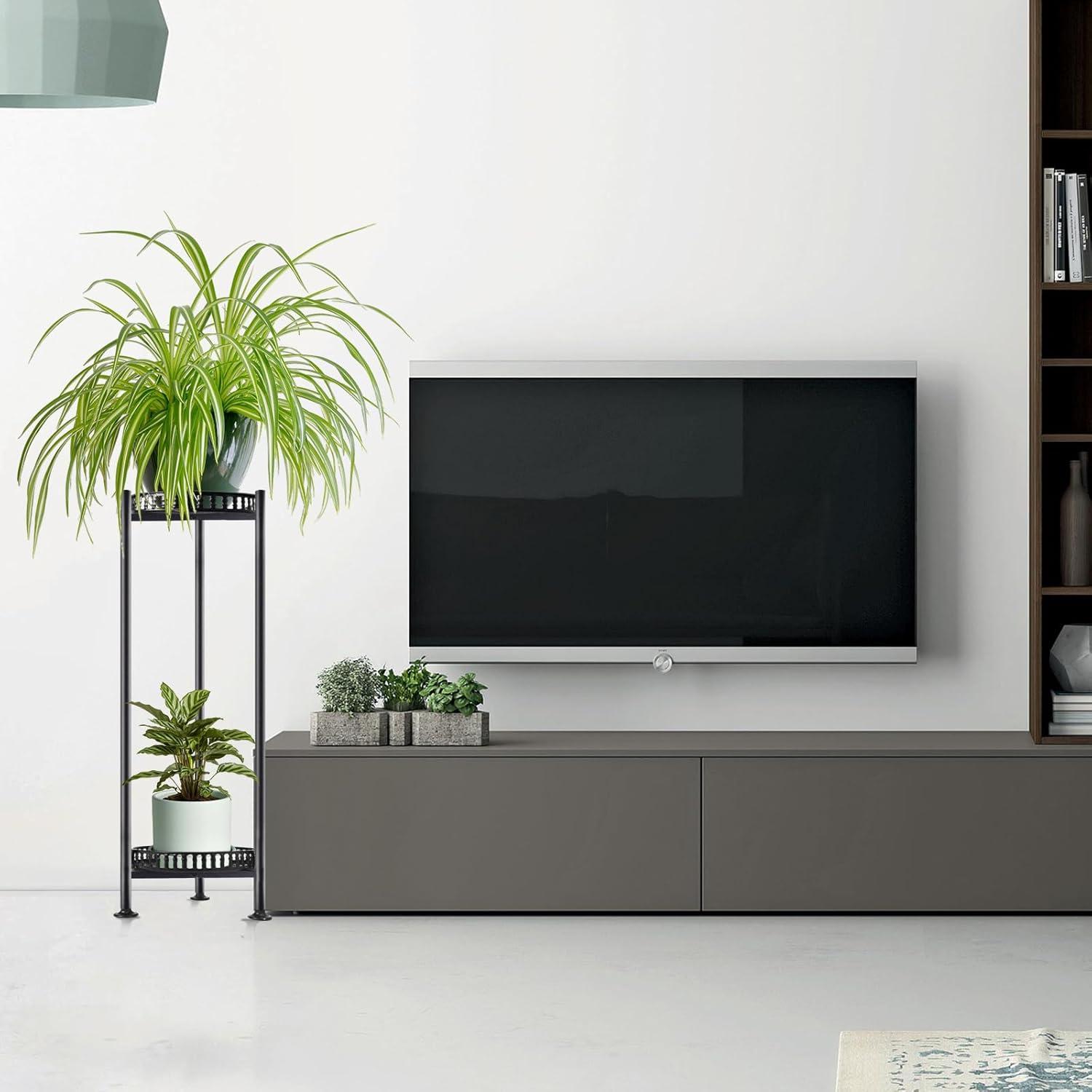 30'' Tall Plant Stand 2 Tier Metal Planter Stand