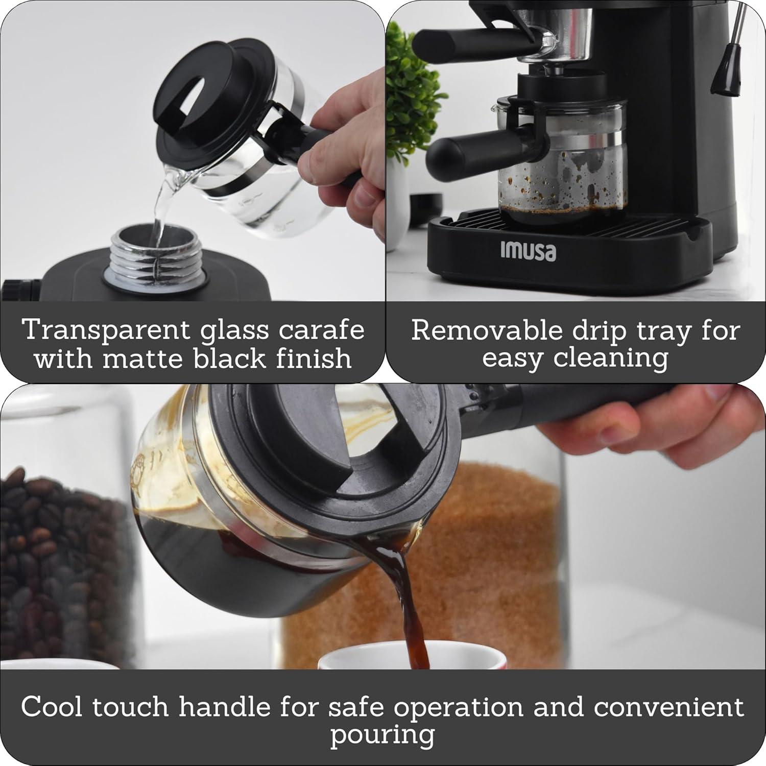 IMUSA Semi-Automatic Cappuccino & Espresso Machine with Frother