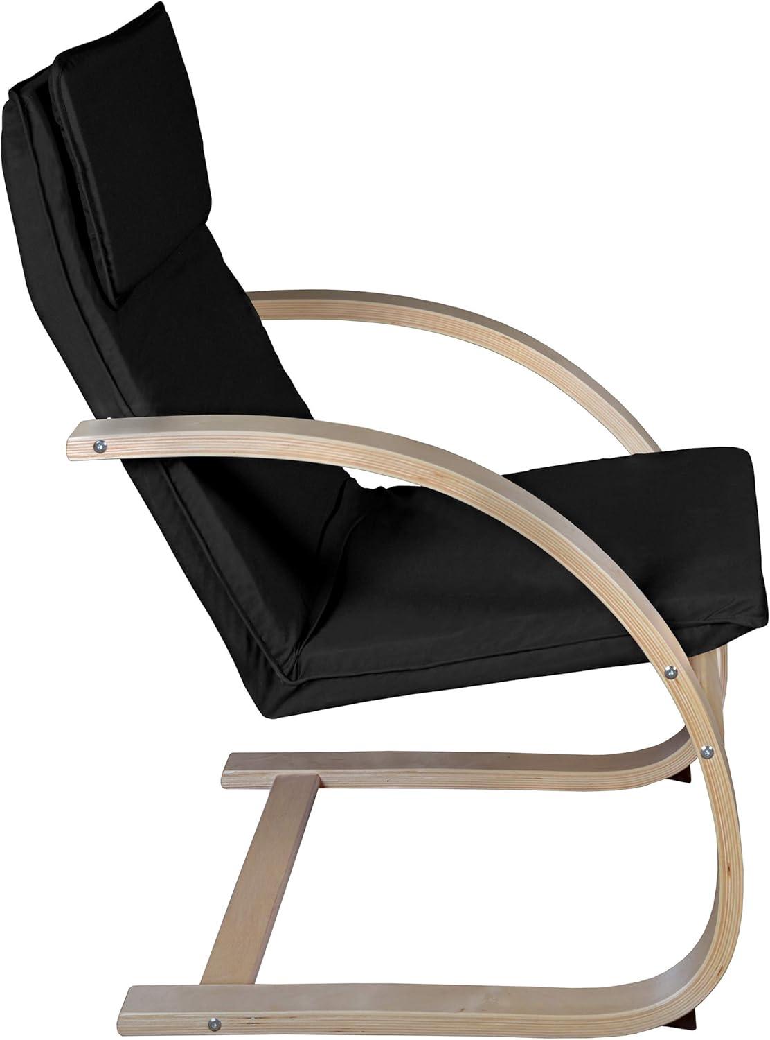 Mia Reclining Bentwood Chair - Natural & Black