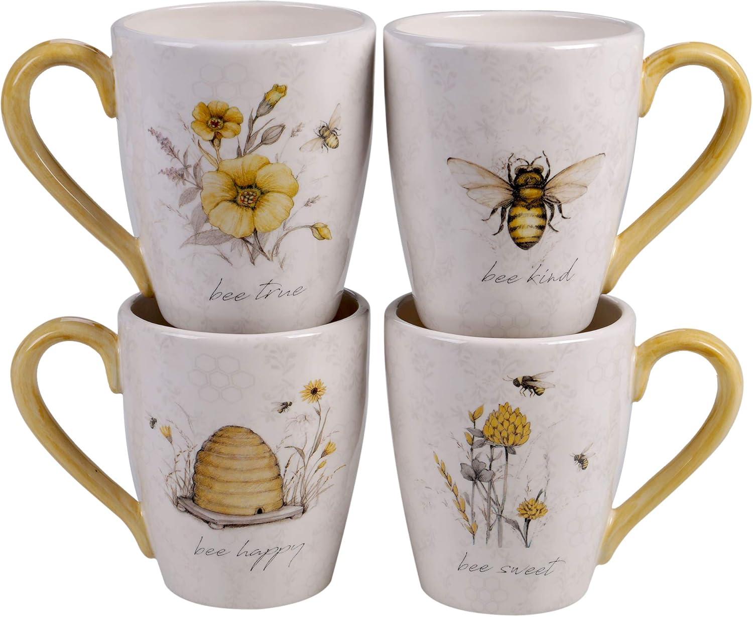 Certified International Bee Sweet Set/4 Mug  4 Asst.