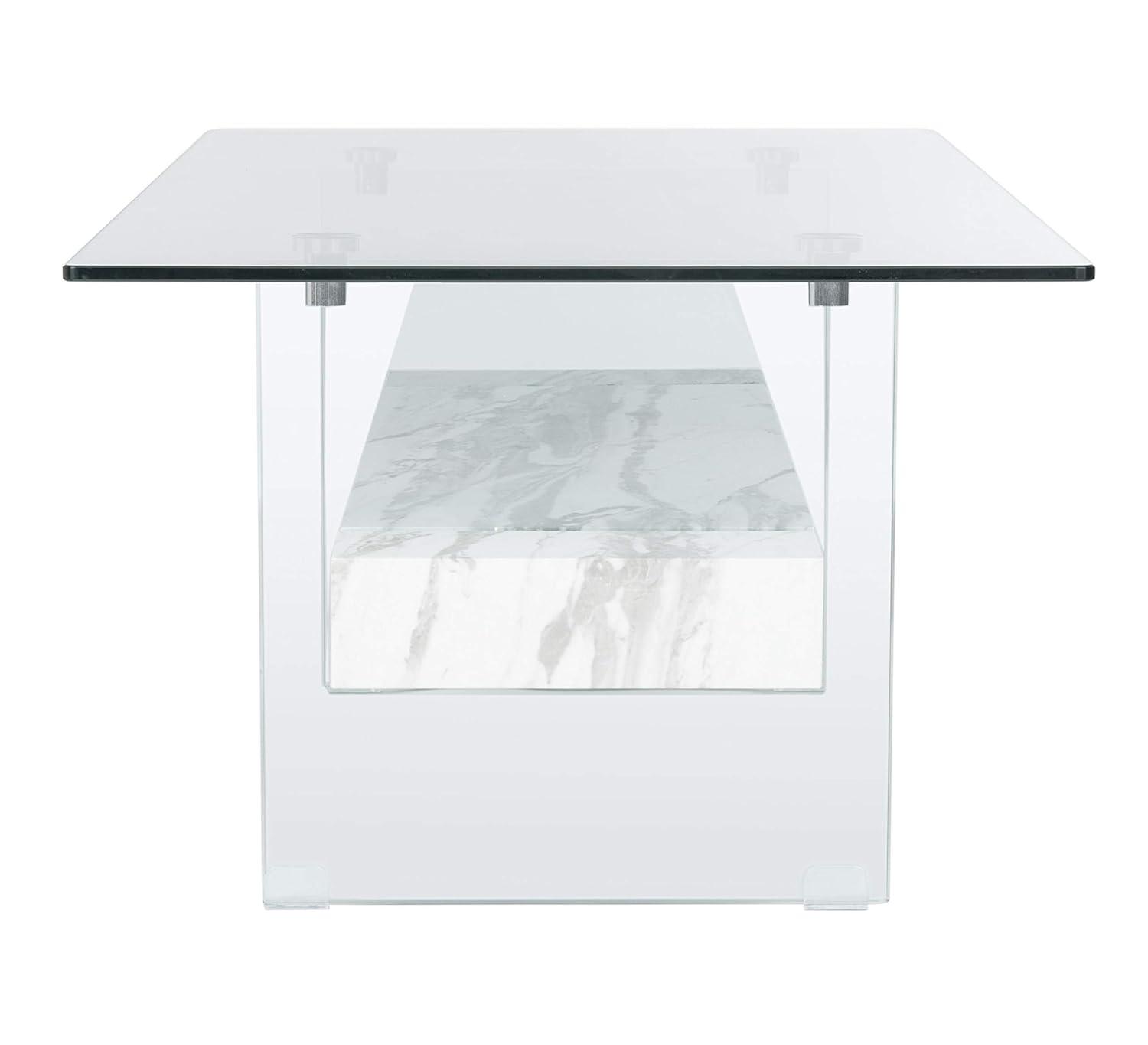 Kayley Coffee Table - Glass/White - Safavieh