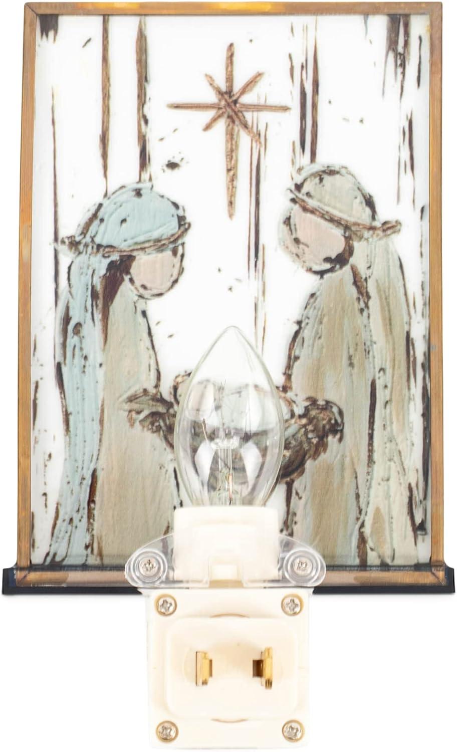 RAZ Imports Distressed Holy Family 6.25 x 4 Acrylic Plug In Night Light