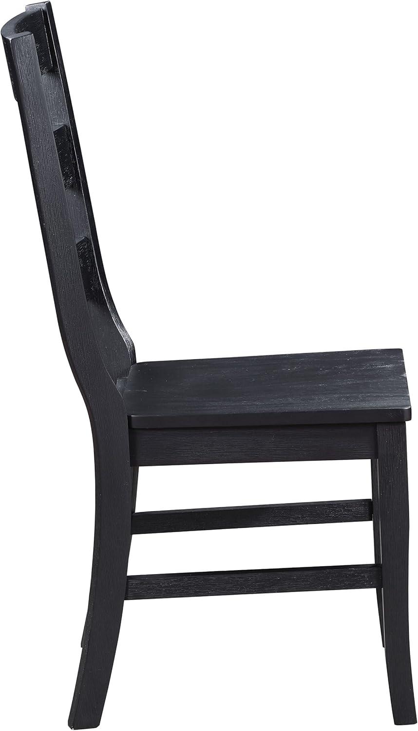 Coaster Newport Wood Ladder Back Dining Side Chair in Black