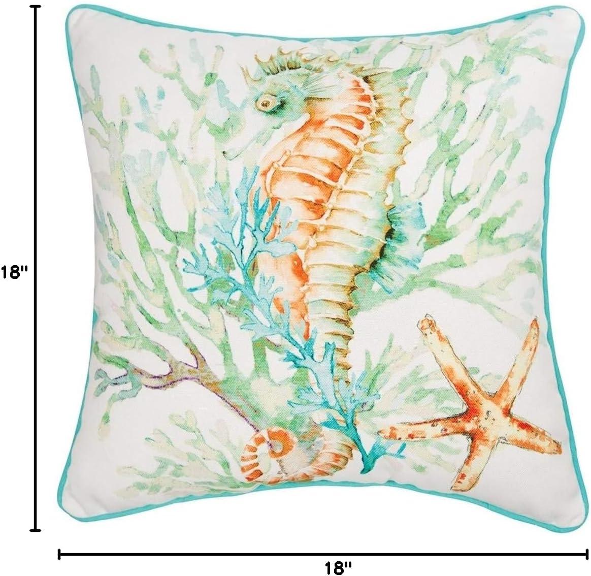 C&F Home Chandler Colorful Seahorse Printed Throw Pillow