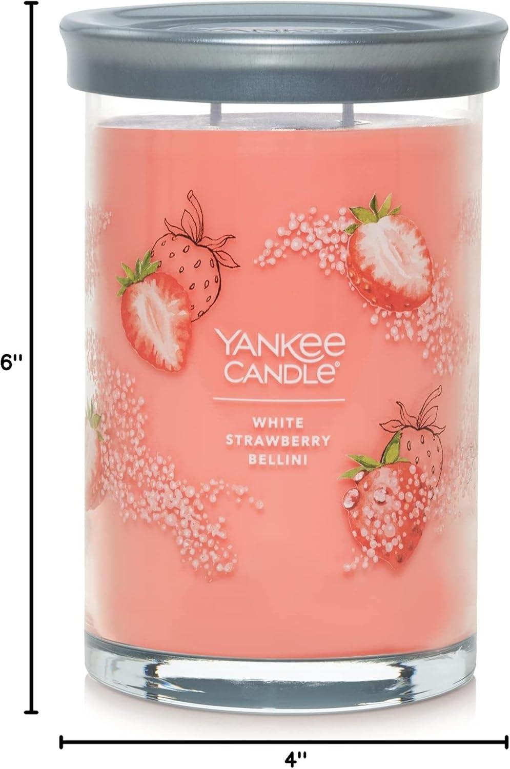 White Strawberry Bellini Scented Soy Large Tumbler Candle