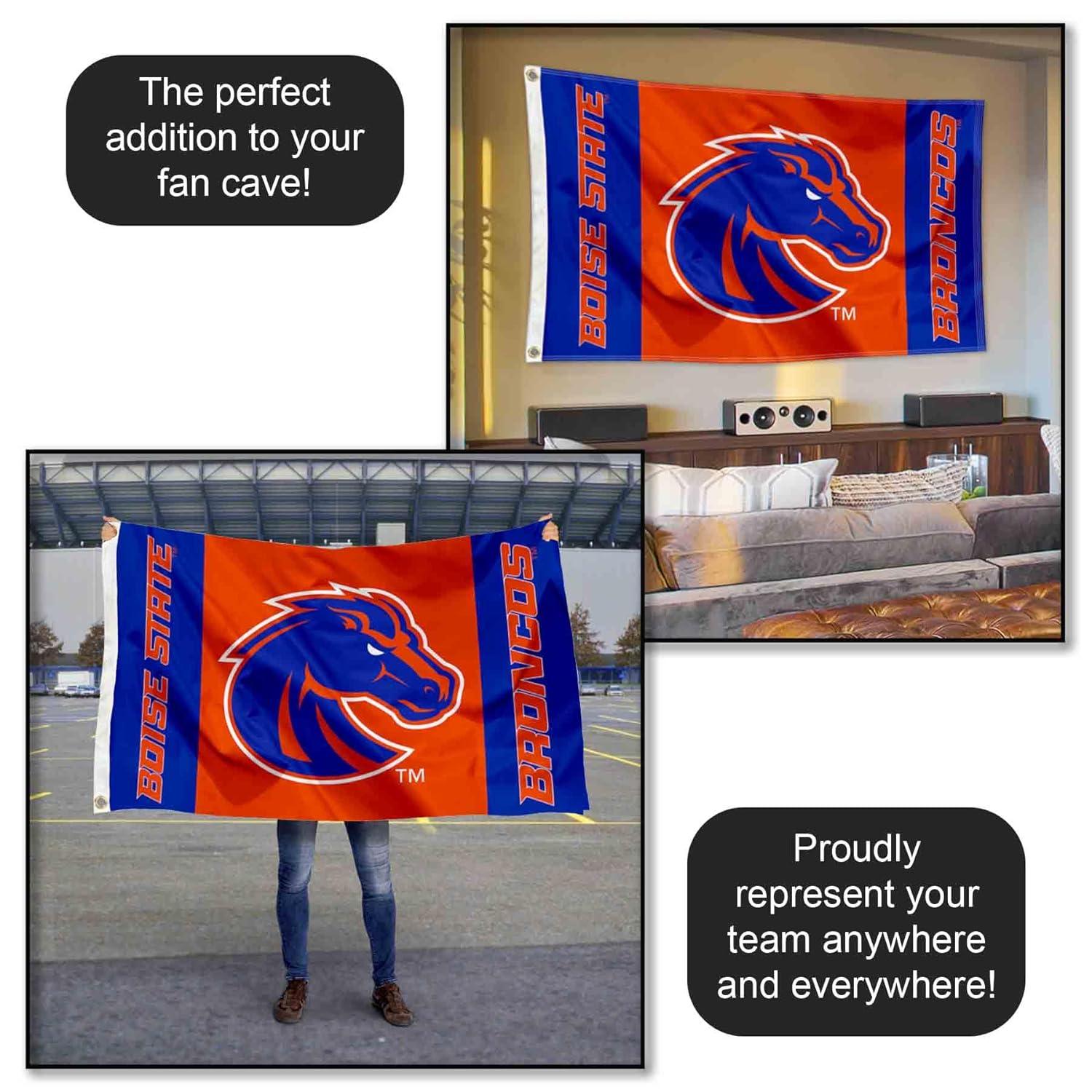 Boise State Broncos Blue and Orange Polyester Garden Flag