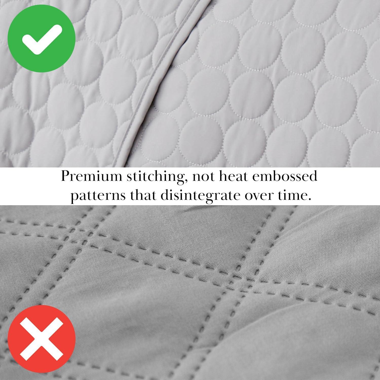 Southshore Fine Living Inc Oversized Lightweight Classic 2-Piece Quilt Set Light Grey Twin/Twin XL