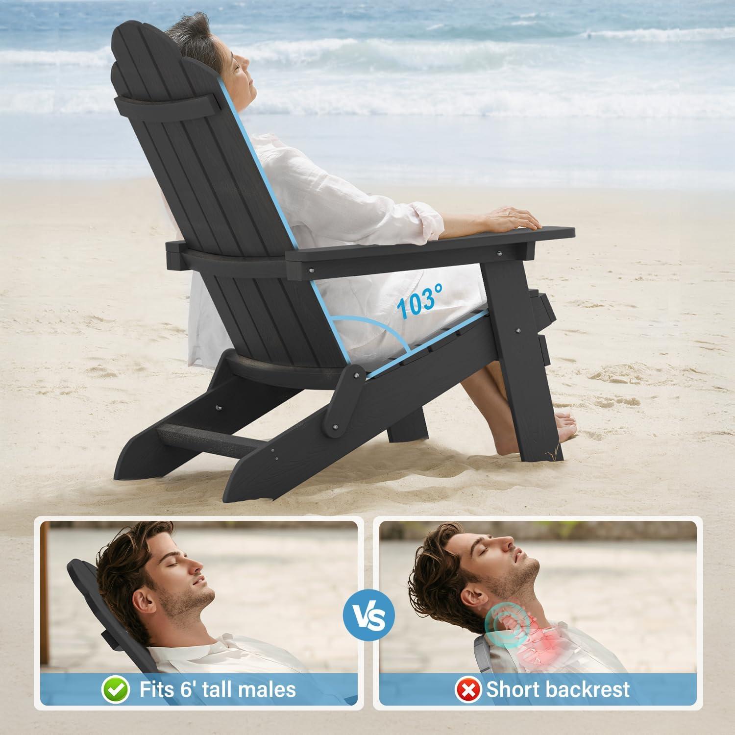 Highland Dunes Outdoor Plastic Folding Adirondack Chair For All Weather (Set Of 4) & Reviews | Wayfair