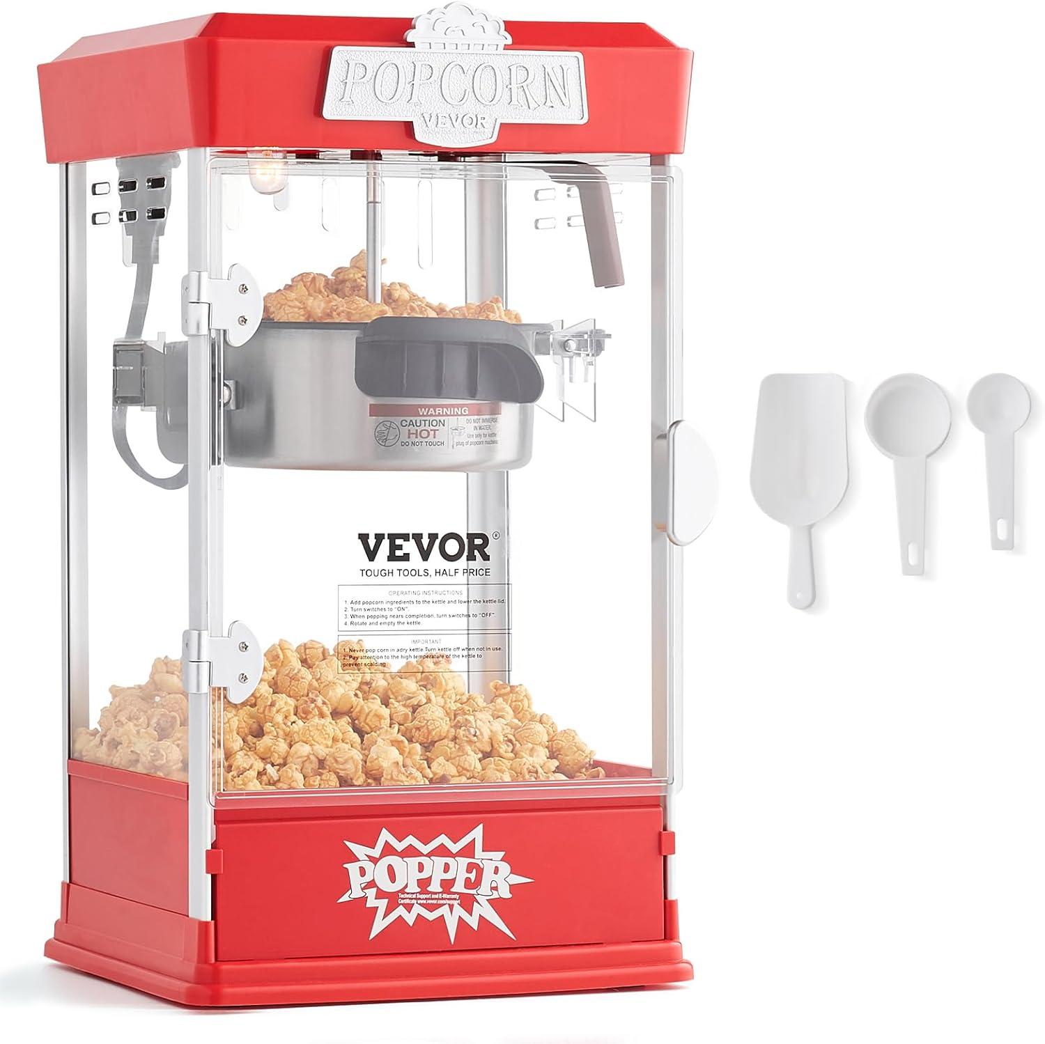 Stellweilan Tessberg Popcorn Popper Machine Tabletop Popcorn Maker 480W 4 Oz