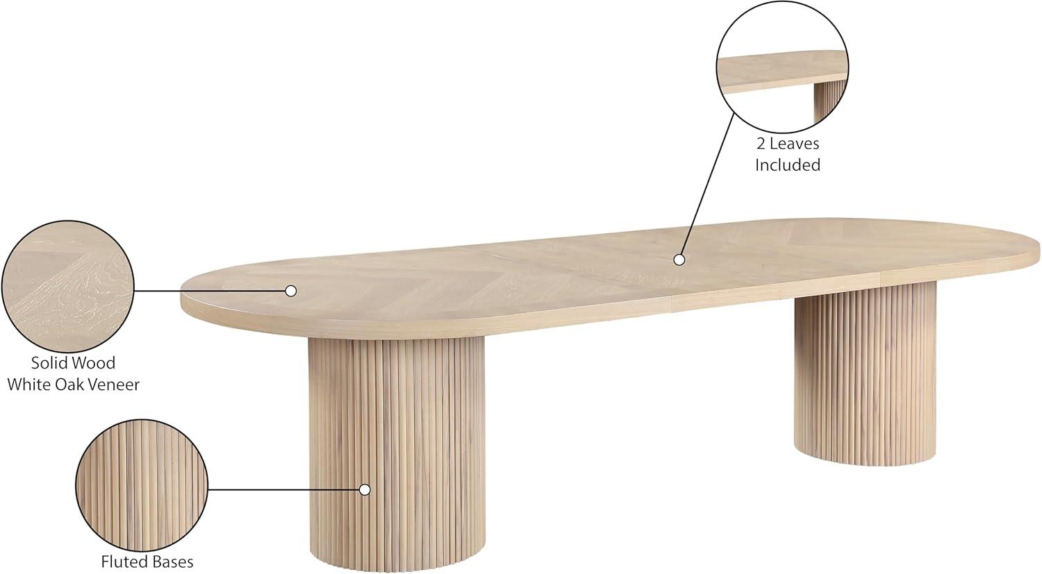 Ivona Natural Oak Extendable Oval Dining Table