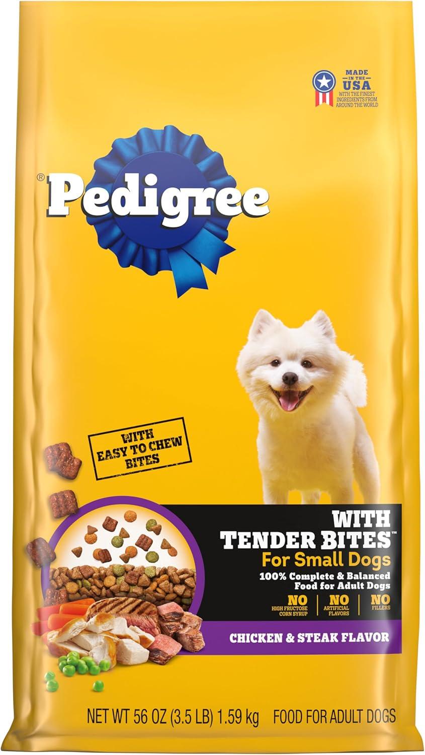 Pedigree with Tender Bites Chicken, Vegetable, Steak and Beef Flavor Dry Dog Food for Small Dogs - 3.5lbs