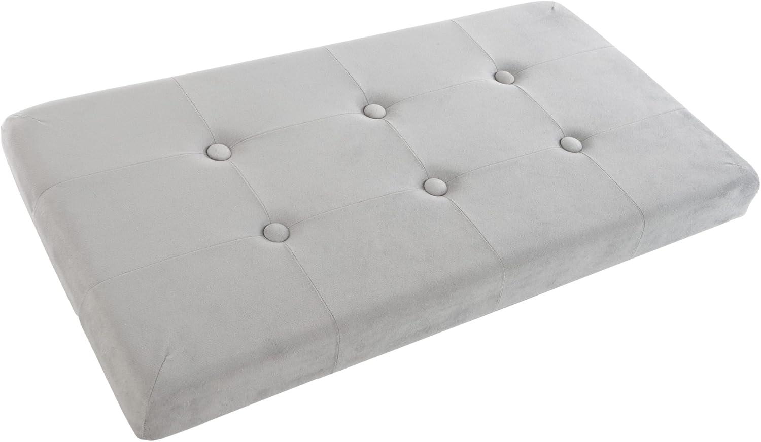 Lavish Home Velvet Tufted Storage Ottoman