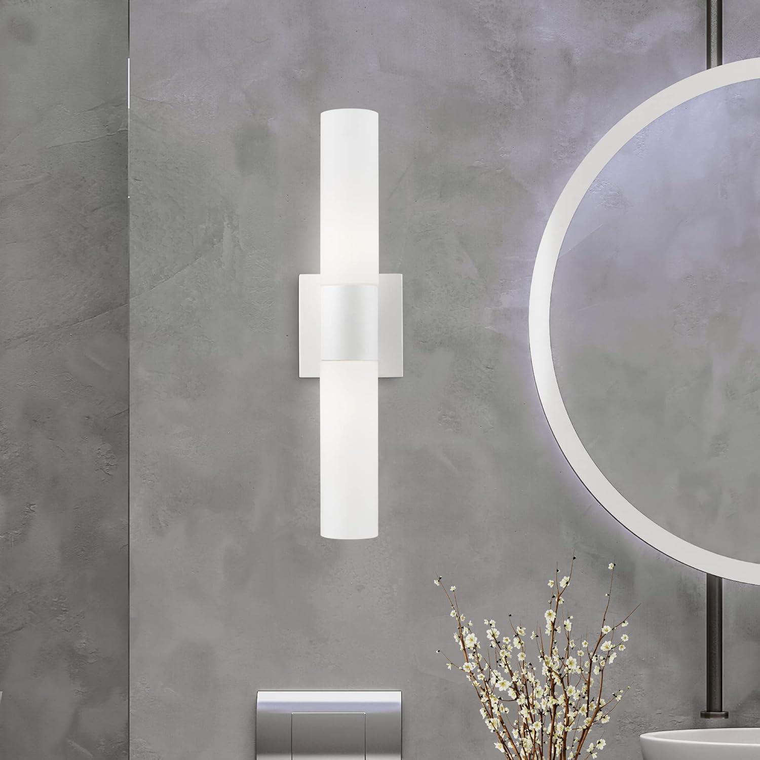 Livex Lighting Aero 2 - Light Vanity in White/Brushed Nickel