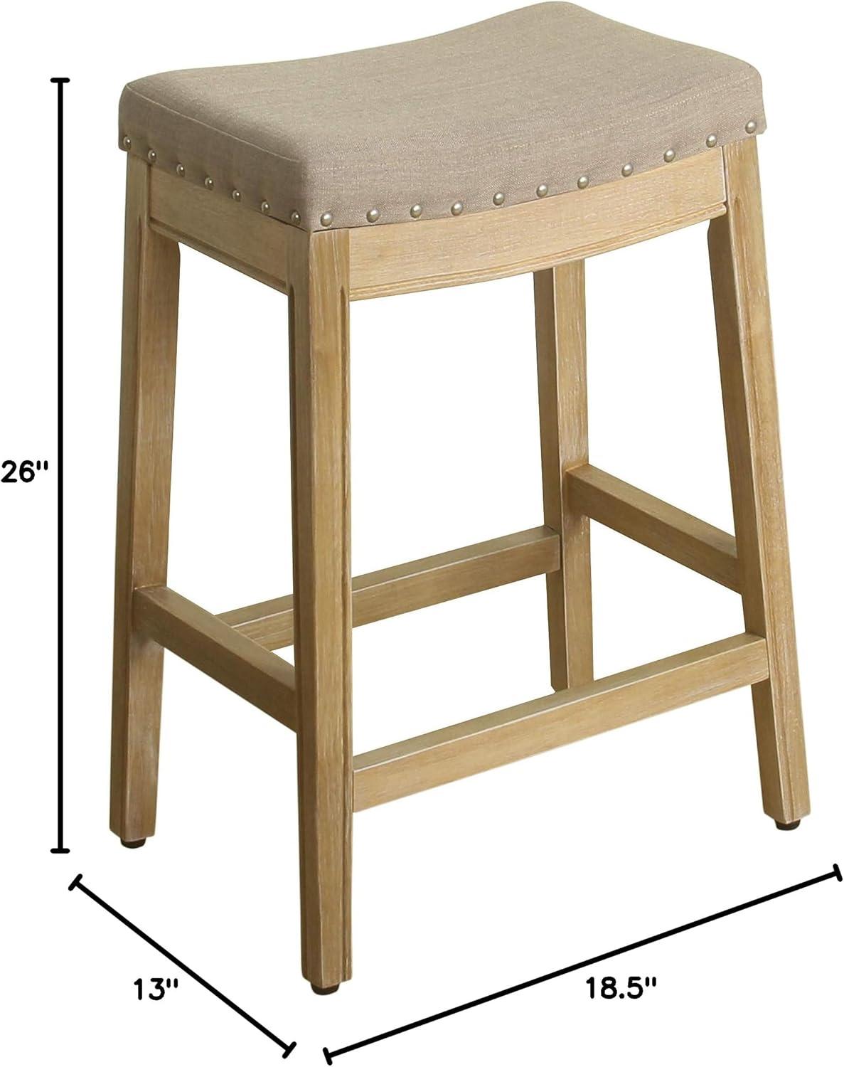 26" Blake Backless Counter Height Barstool with Nailheads - HomePop