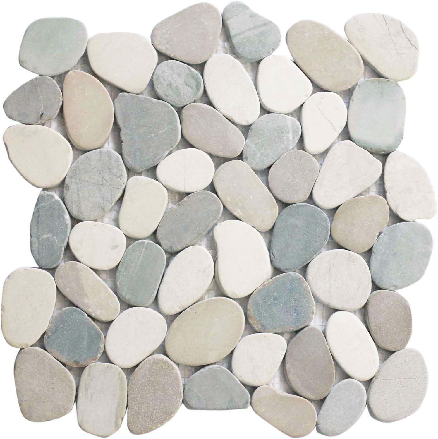 Hawaii 12" x 12" Natural Stone Pebbles Mosaic Wall & Floor Tile