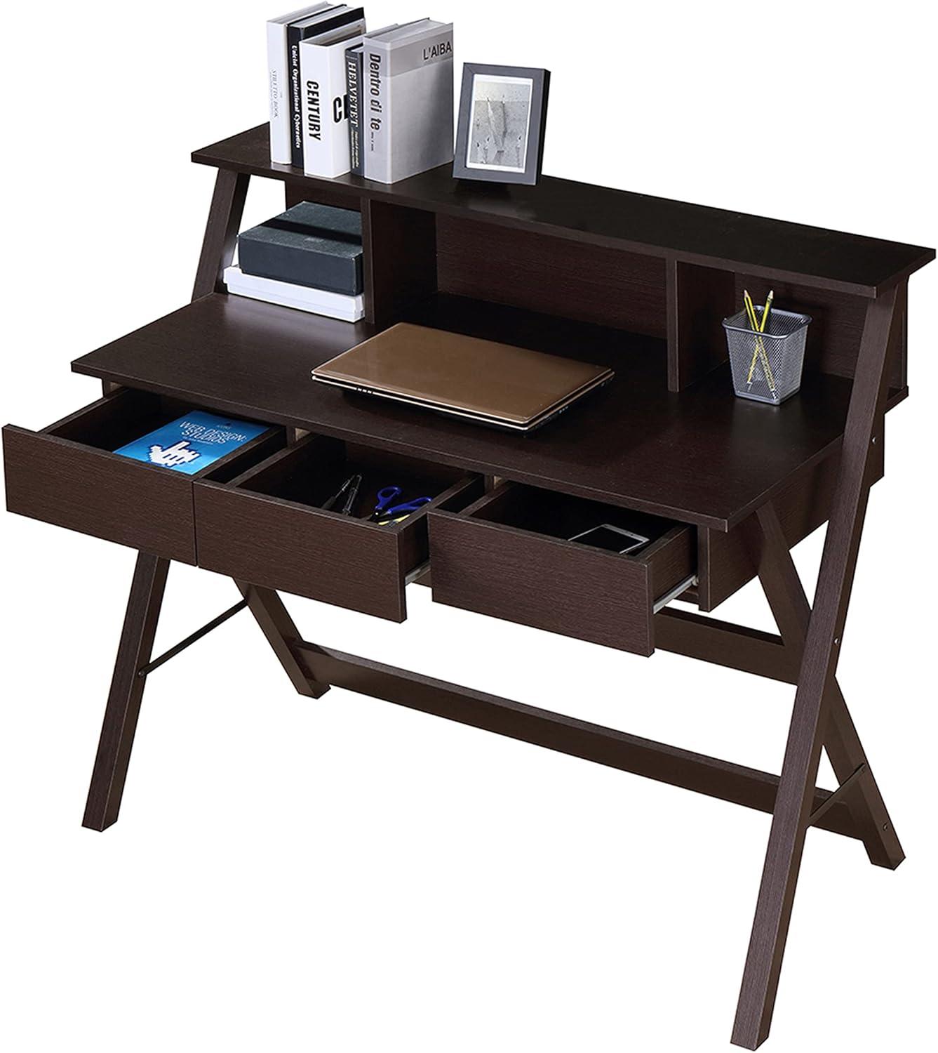 Techni Mobili Fashionable Computer Workstation with Shelf and Storage, Wenge RTA-8400-WN