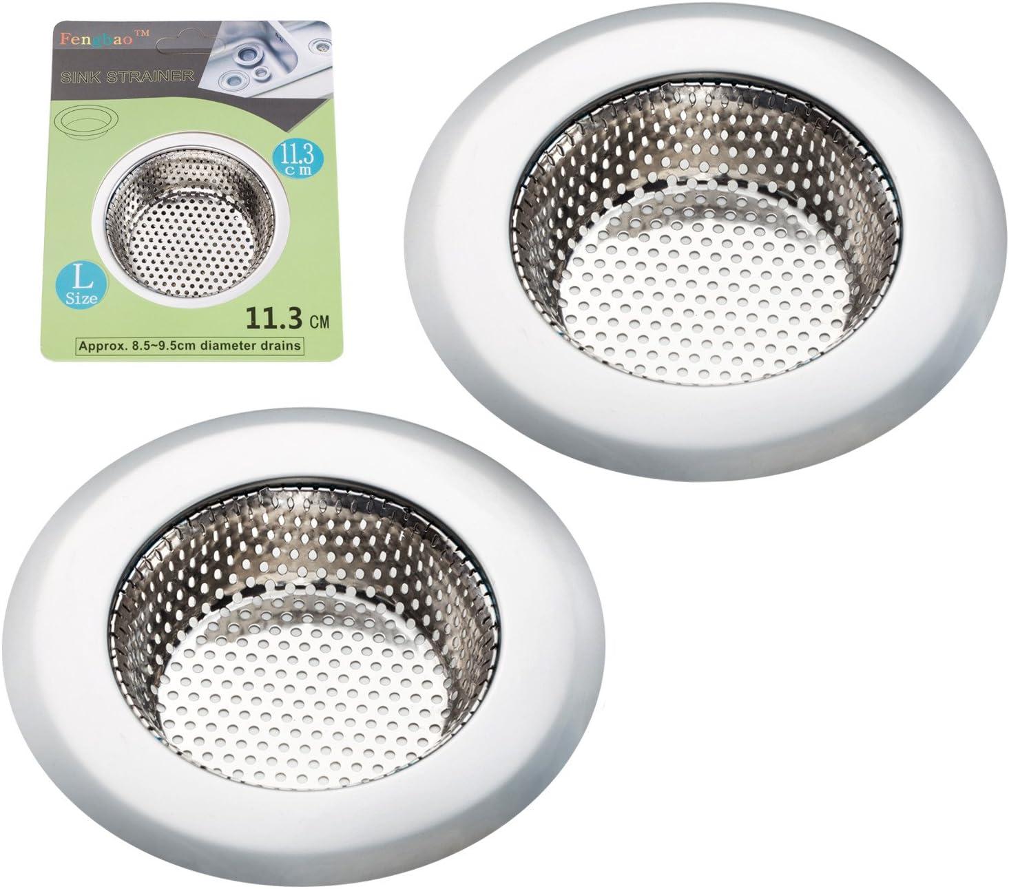 Everenty Kitchen Sink Strainer Basket Stainless Steel Sink Drain Filter Kitchen Tools and Gadgets Large Wide Rim 4.5 Inch Diameter?2 PCS?