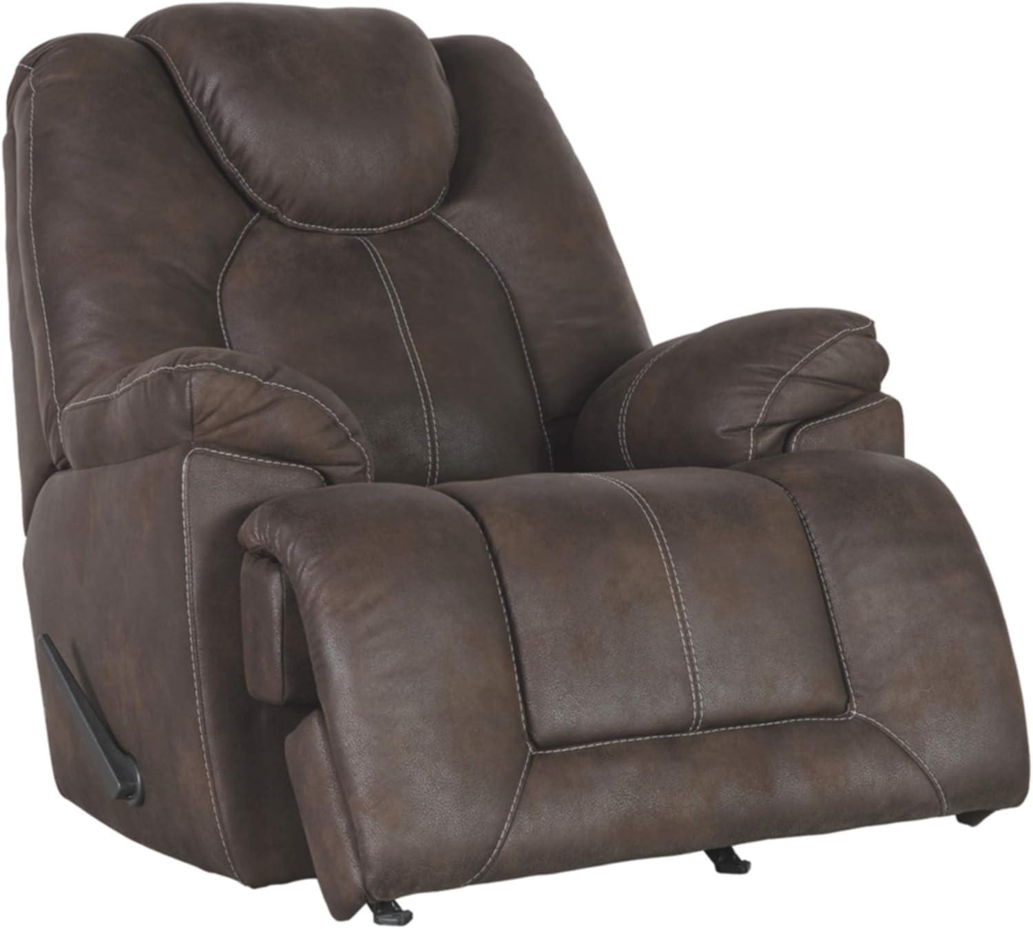 Signature Design by Ashley Warrior Fortress Rocker Recliner in Coffee