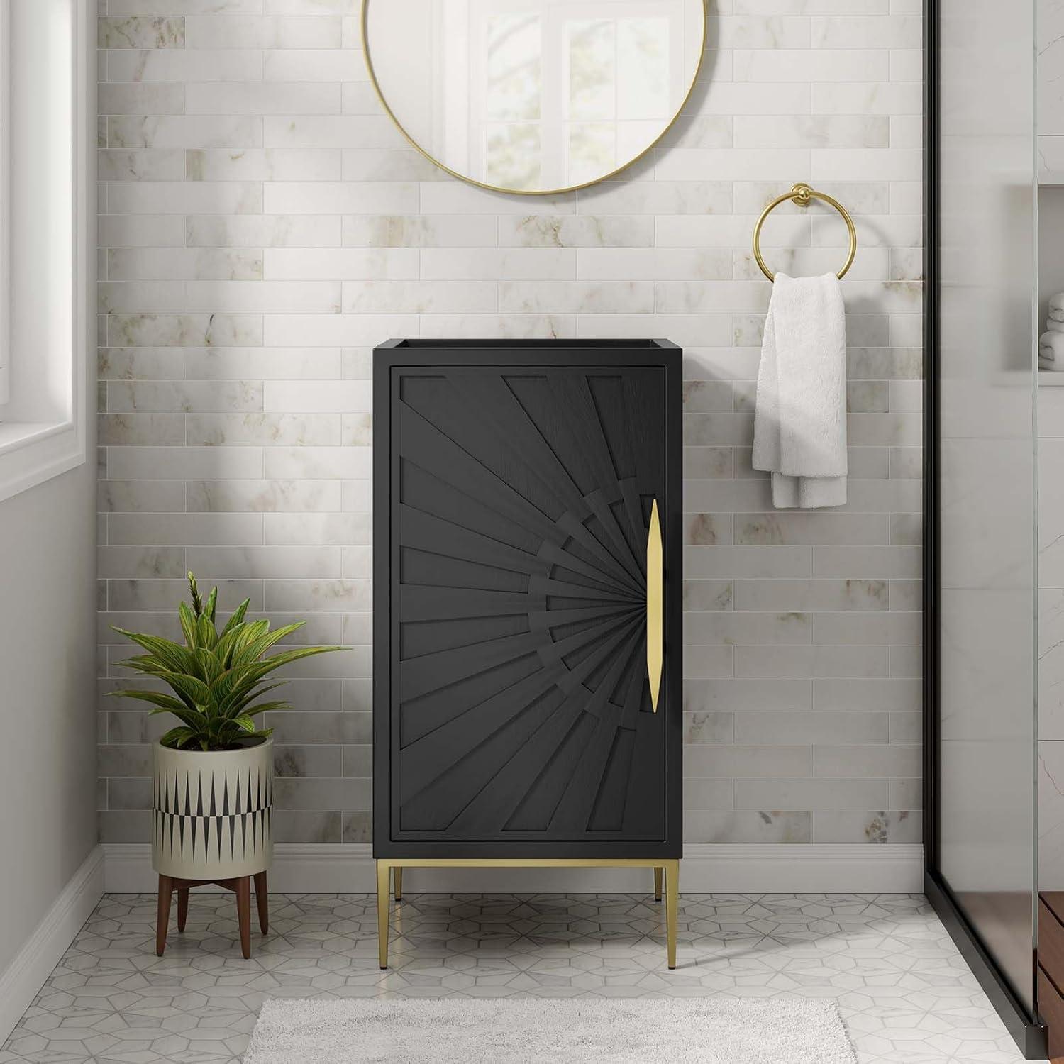 Modway Modway 16.5" Single Bathroom Vanity Base Only in Black
