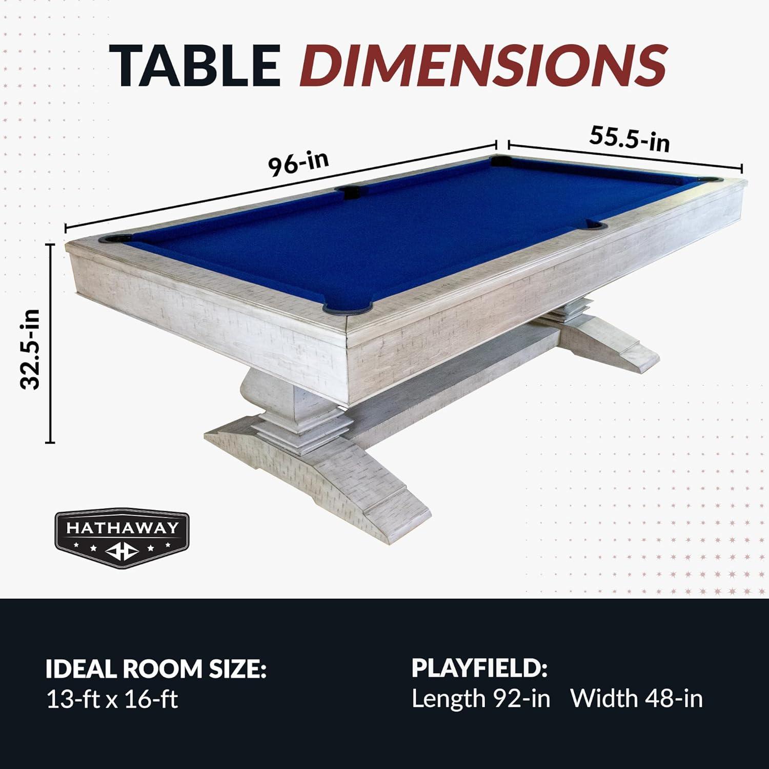 Hathaway Games Hathaway Montecito 8 Ft Furniture Pool Table – Includes Cue Sticks, Billiard Balls – Modern Design Perfect for Family, Home, Dining, or Living Room