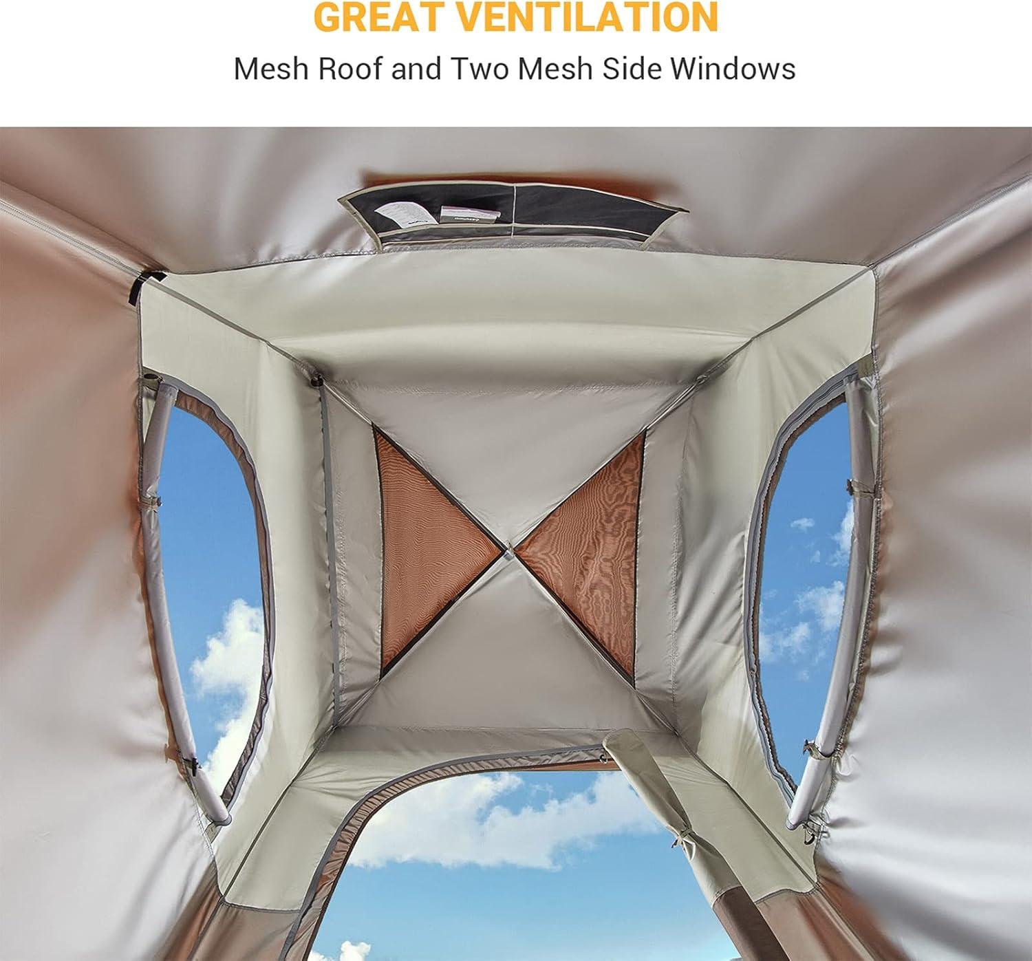 KingCamp Shower Tent, Portable Camping Bathroom Tent with 5 Gallon Solar Heated Bag, Outdoor Privacy Changing Room Tent, Privacy Shelter for Toilet, Dressing Outdoor Camping, Hiking