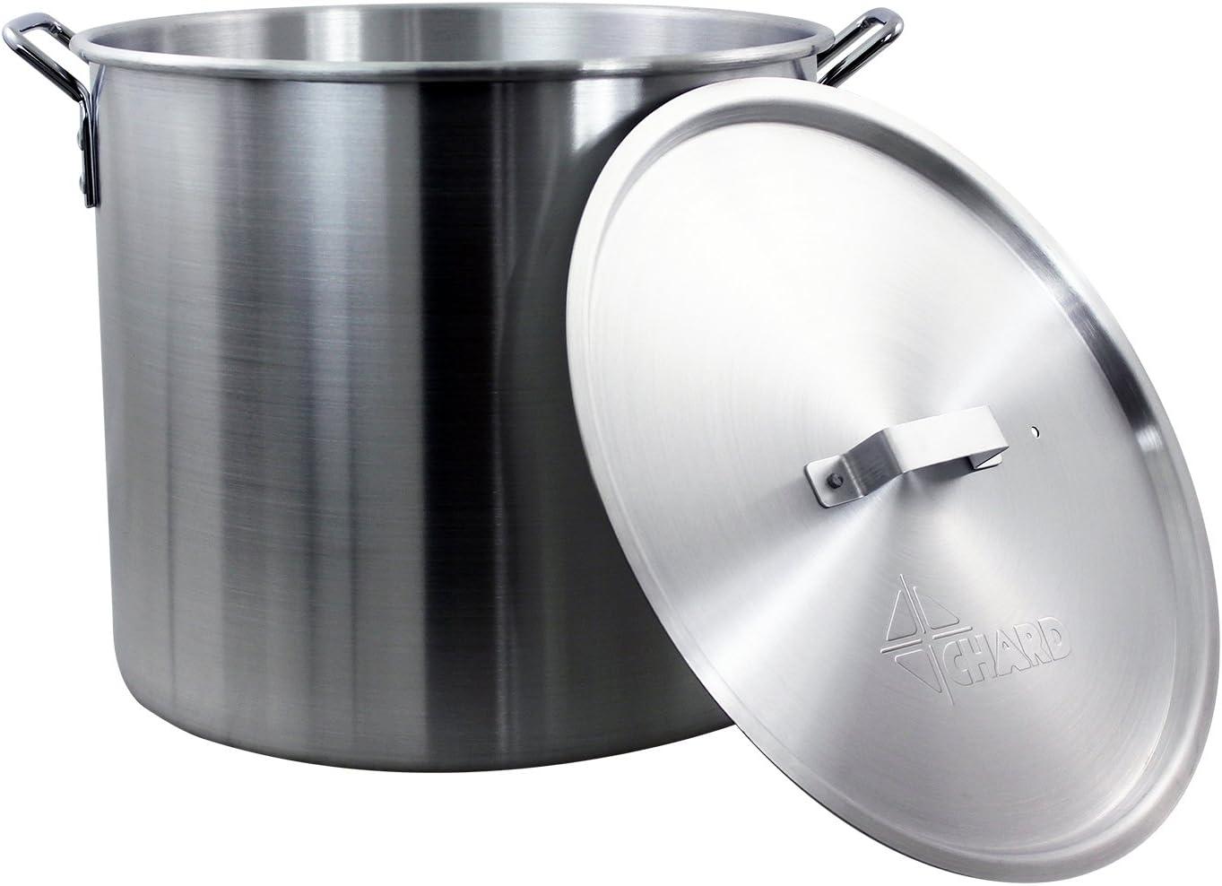 3pc 42qt Stock Aluminum Pot & Basket Silver: CHARD Outdoor Cooking, Boiling Seafood, 30qt Fryer-Compatible