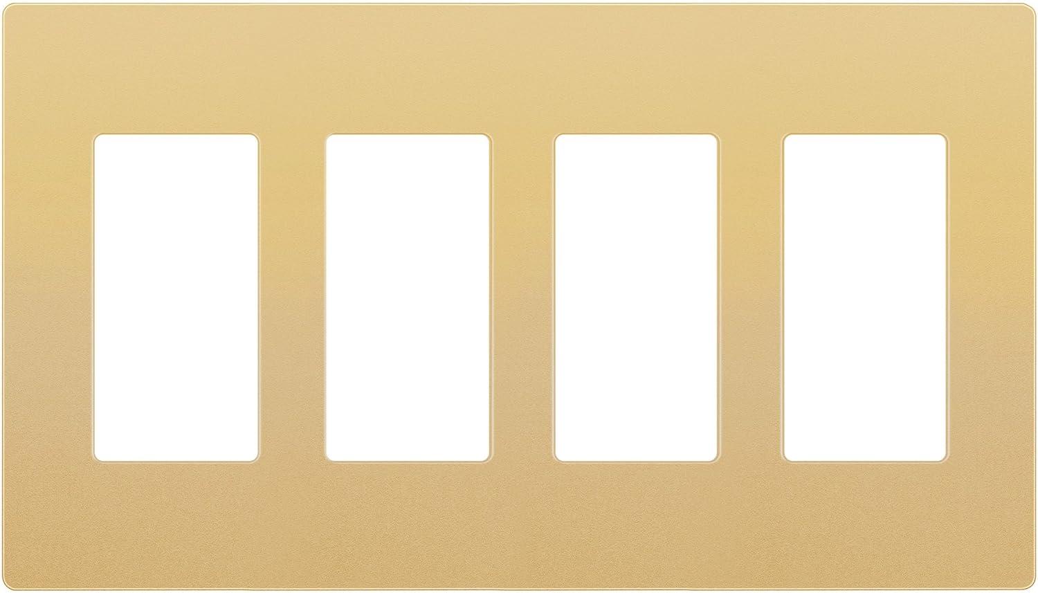 ENERLITES Elite Series Screwless Decorator Wall Plate Child Safe Outlet Cover, Gloss Finish, Size 4-Gang 4.68" H x 8.30" L, Unbreakable Polycarbonate Thermoplastic, SI8834-GD, Gold