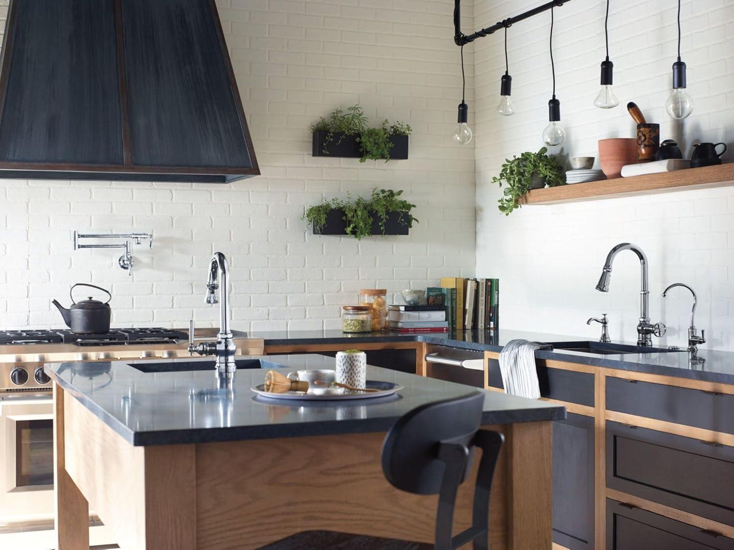 Moen Traditional Wall Mount Swing Arm Folding Pot Filler Kitchen Faucet