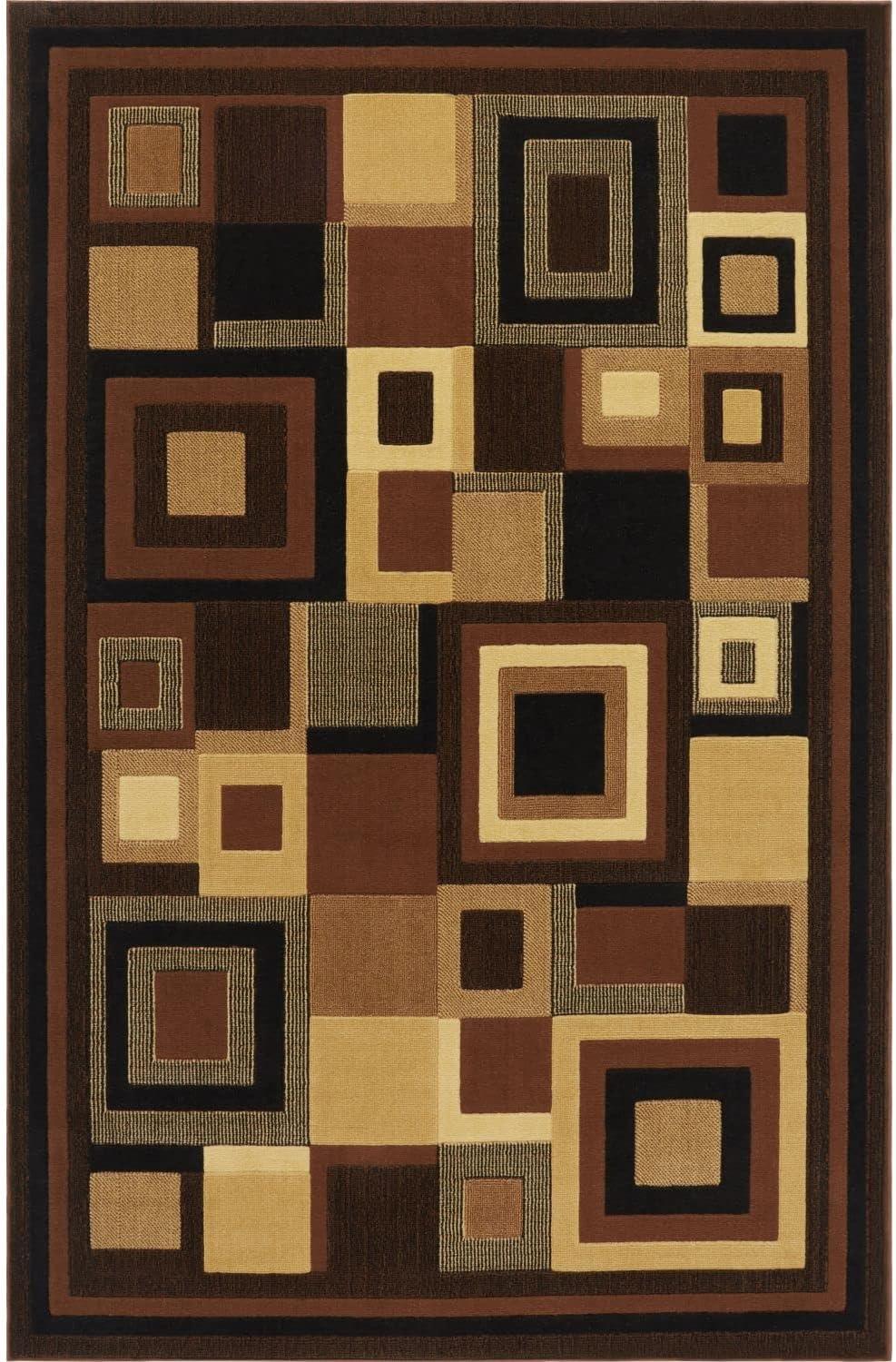 Catalina Geometric Black Synthetic 95" Tufted Area Rug